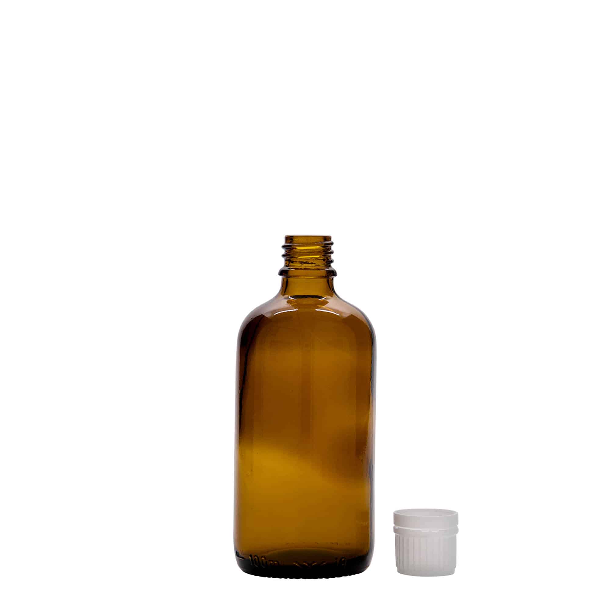 100 ml lékovka, sklo, hnědá, hrdlo: DIN 18