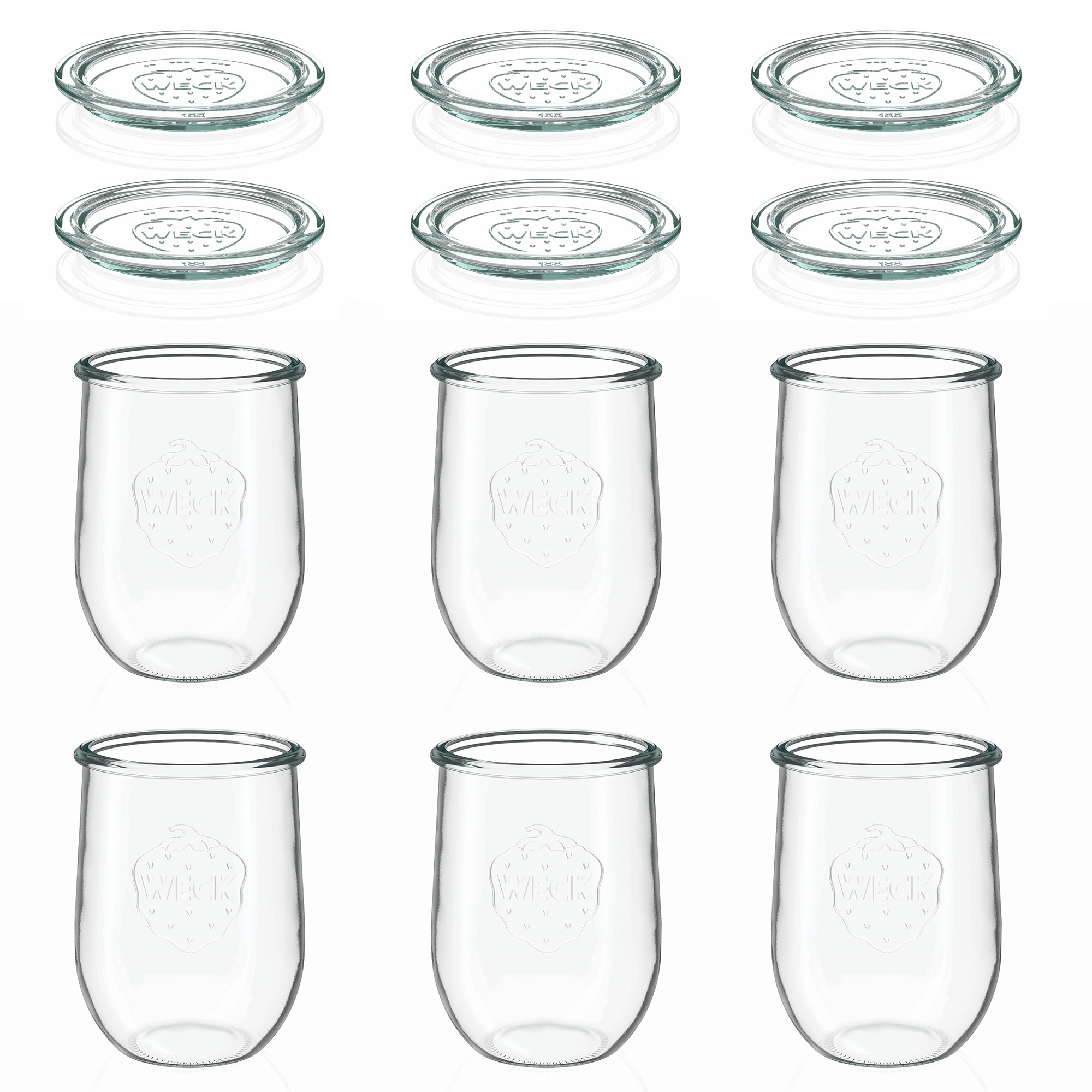 6x 1050 ml WECK tulipánová sklenice se skleněným víčkem RR 100