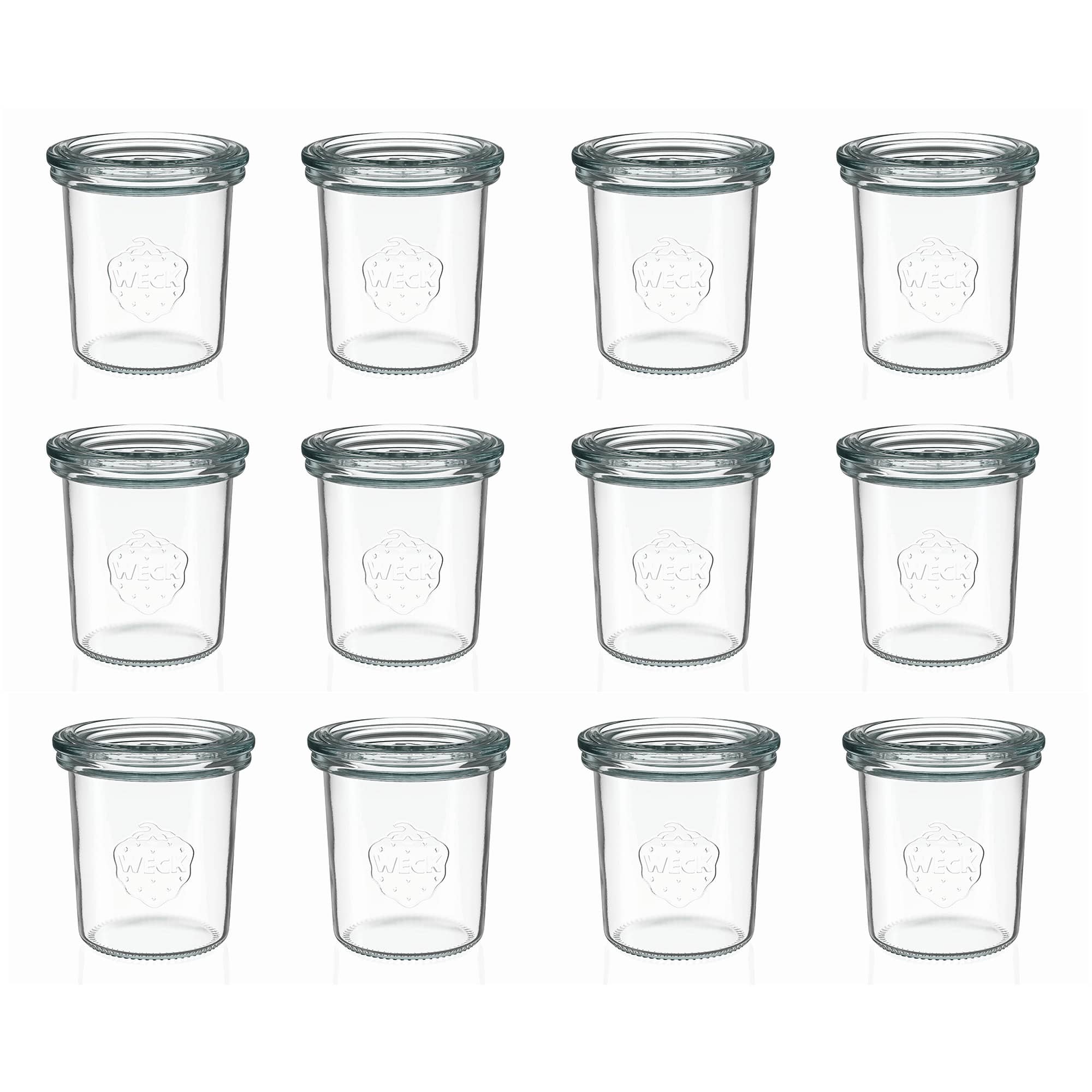 12x 160 ml WECK zavařovací sklenice se skleněným víčkem RR 60