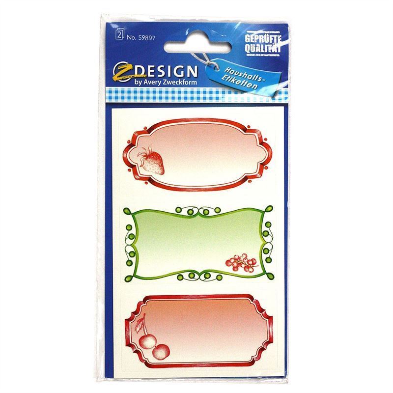 Zweckform etikety „Ovoce“, obdélníkové, papírové, vícebarevné