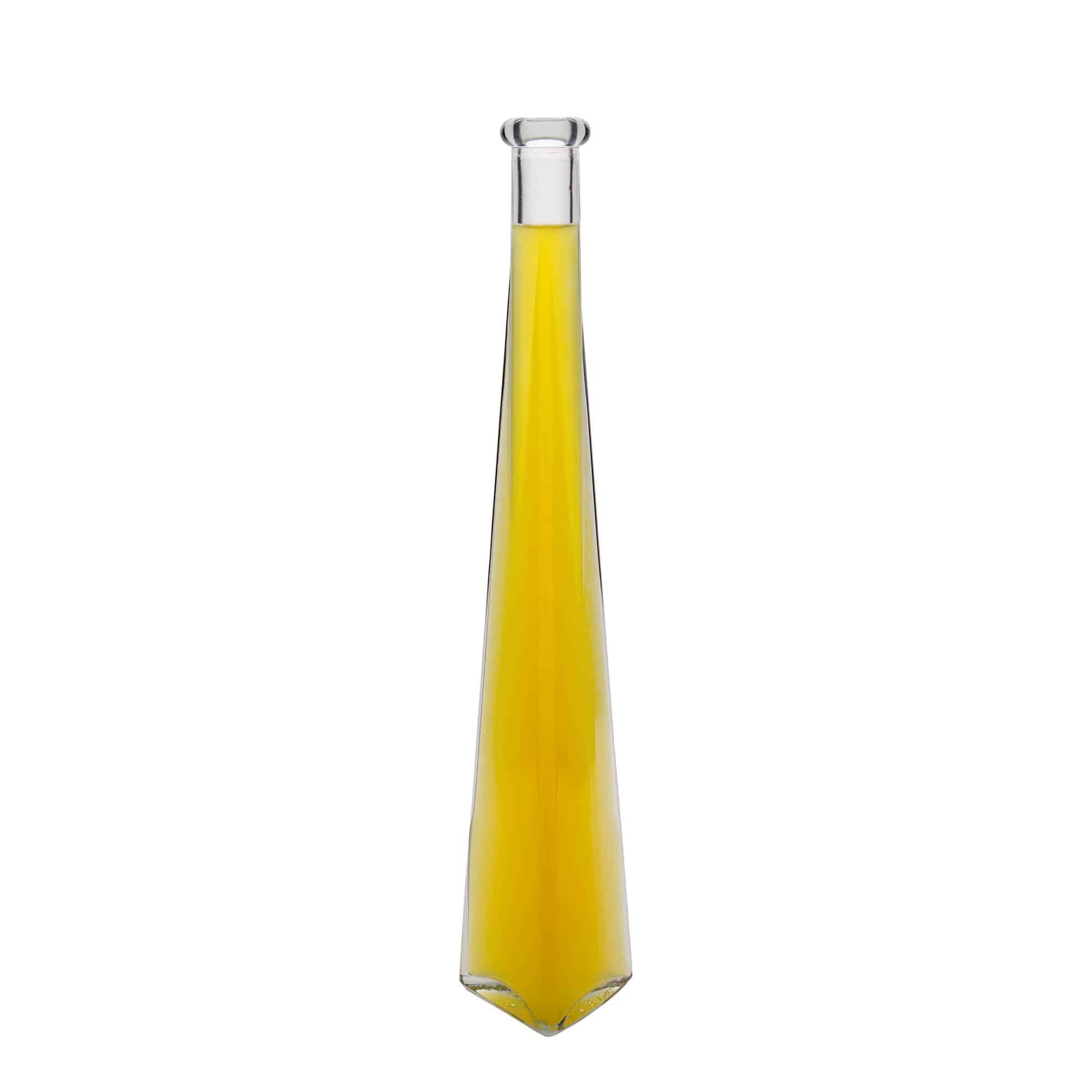 200 ml skleněná láhev 'Dama Triangolore', trojúhelníková, hrdlo: korkové