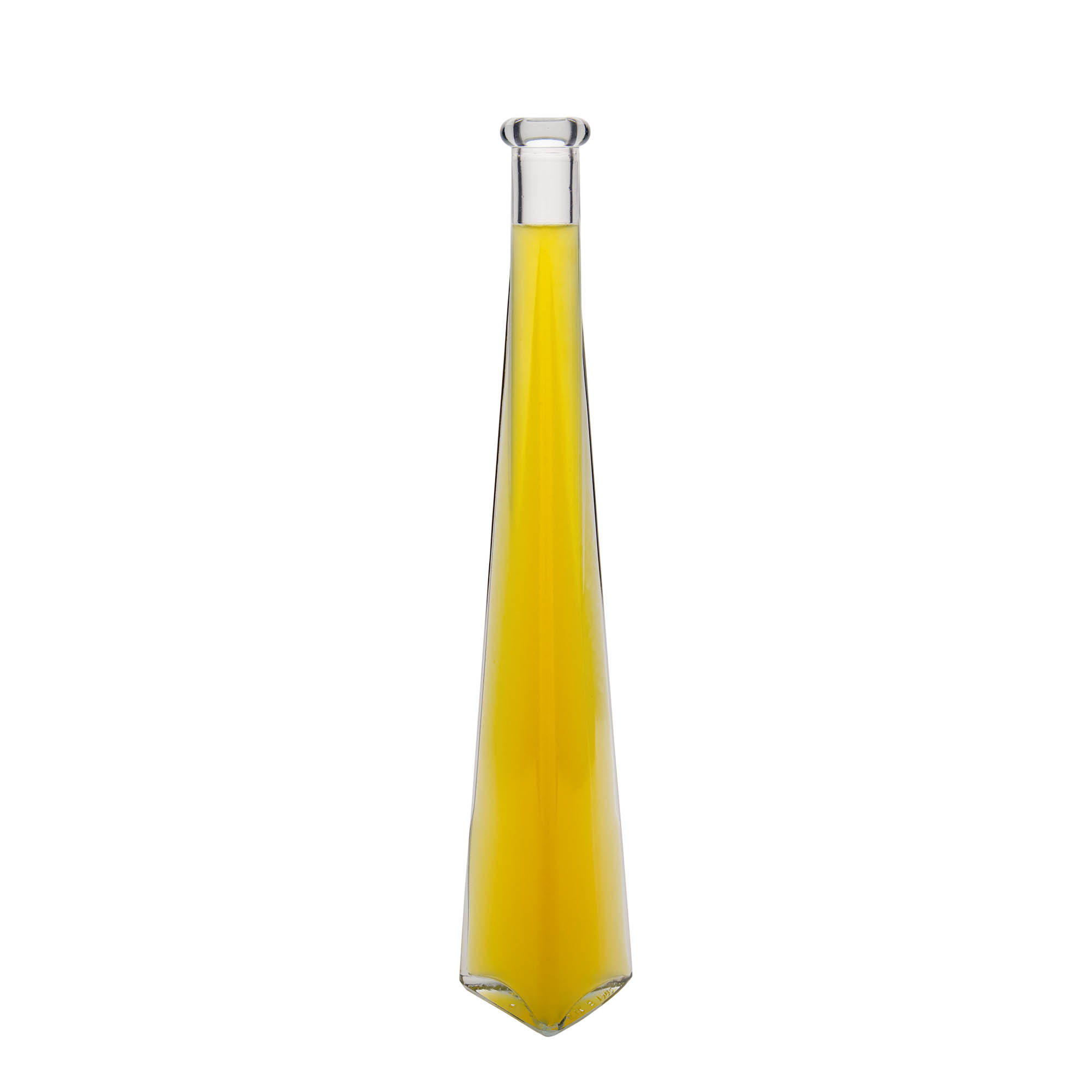 200 ml skleněná láhev 'Dama Triangolore', trojúhelníková, hrdlo: korkové