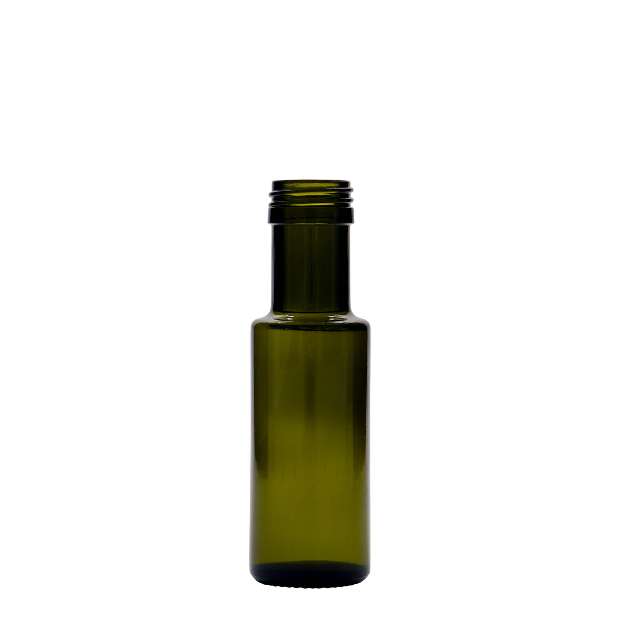 100 ml skleněná lahvička „Dorica“, antik zelená, hrdlo: PP 31,5