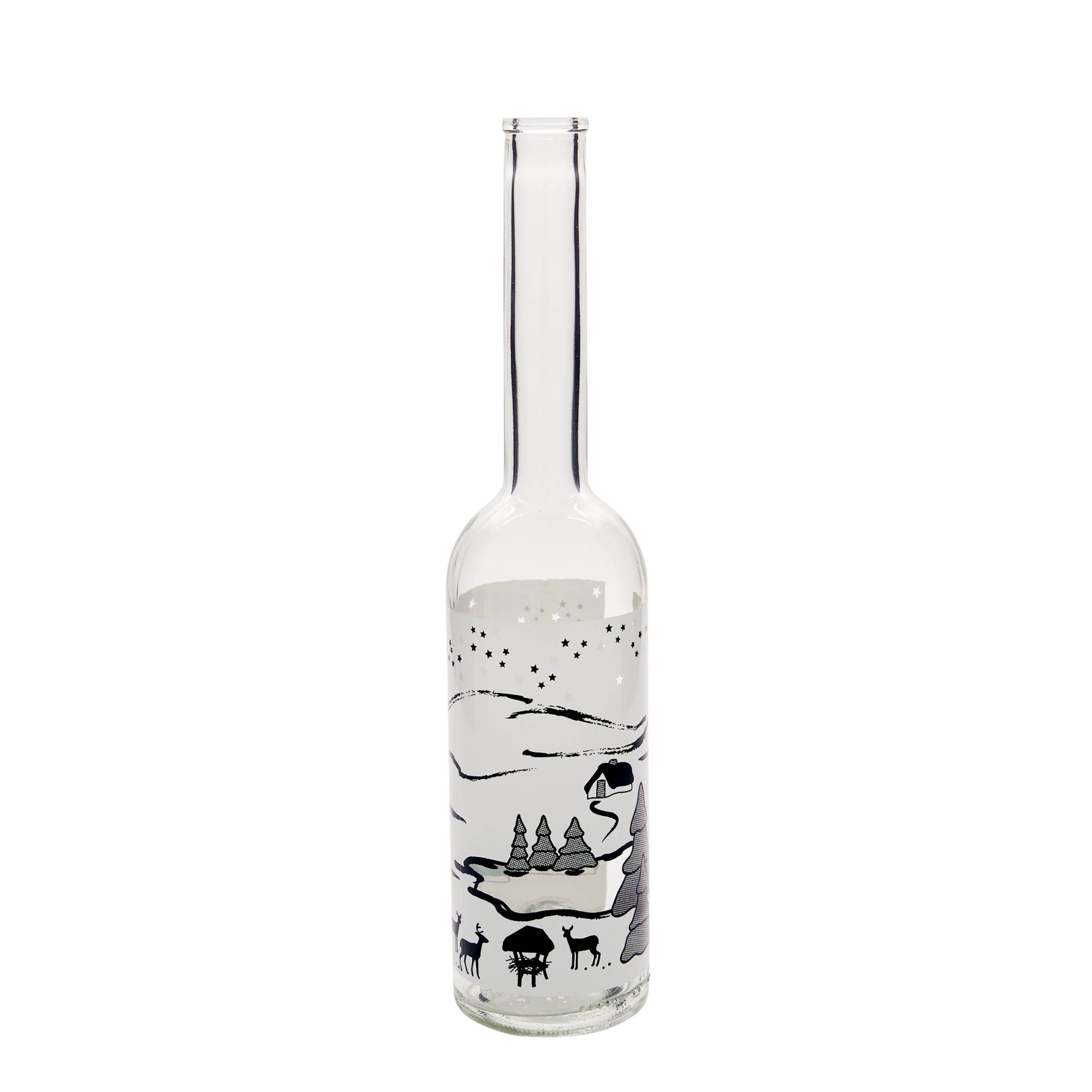 500 ml skleněná láhev 'Opera', motiv: Wintertraum-Bianco, hrdlo: korek 500 ml skleněná láhev 'Opera', motiv: Wintertraum-Bianco, hrdlo: korek
