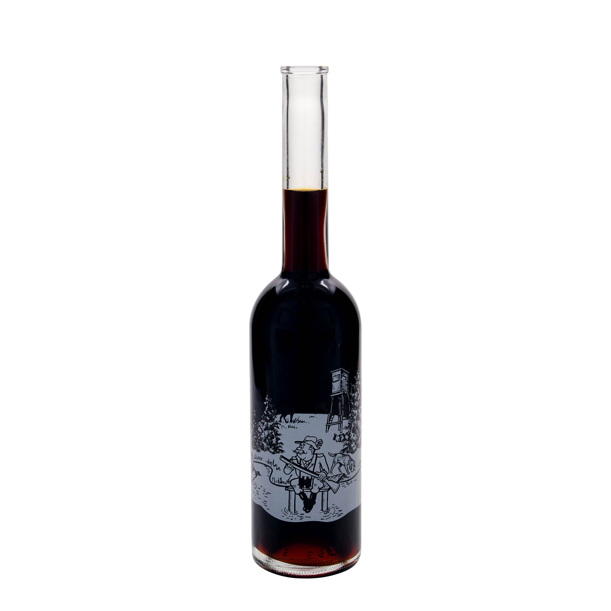 500 ml skleněná láhev 'Opera', motiv: Lovec, hrdlo: korek