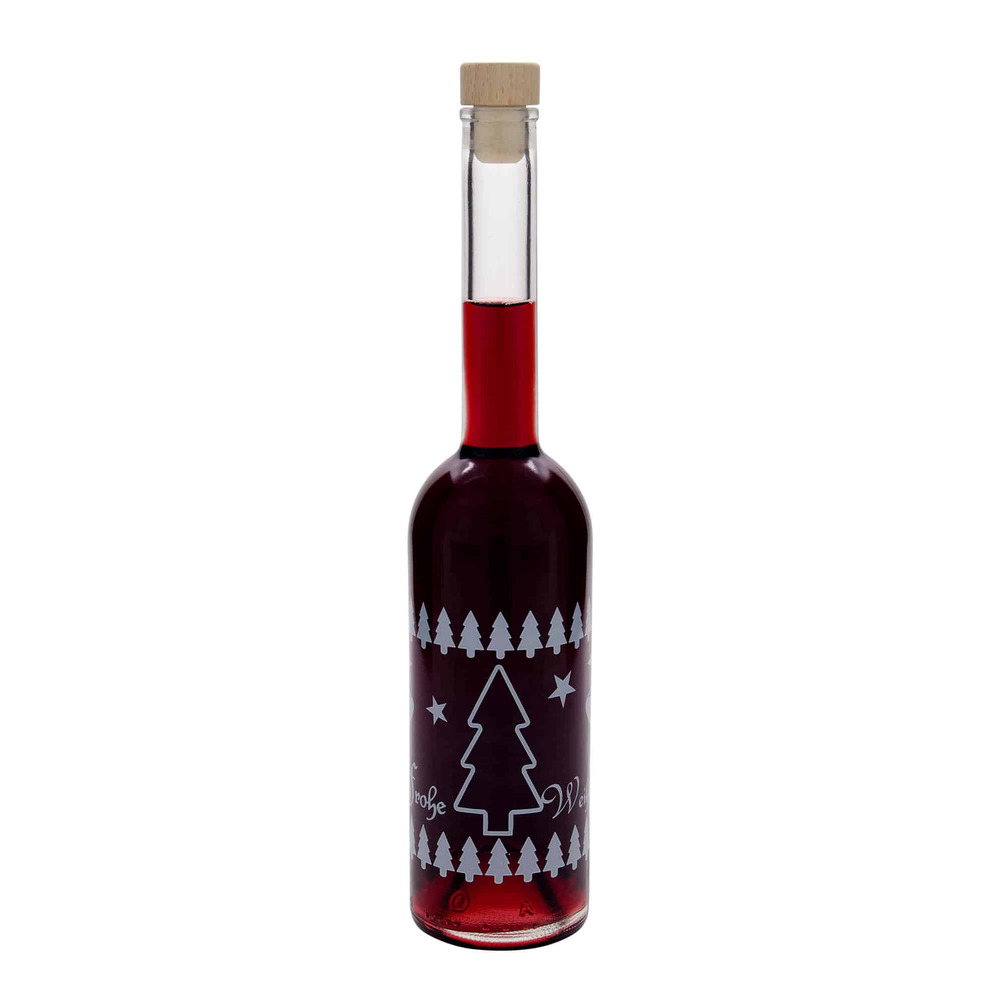 500 ml skleněná lahev 'Opera', motiv: Klasické Vánoce, hrdlo: korek