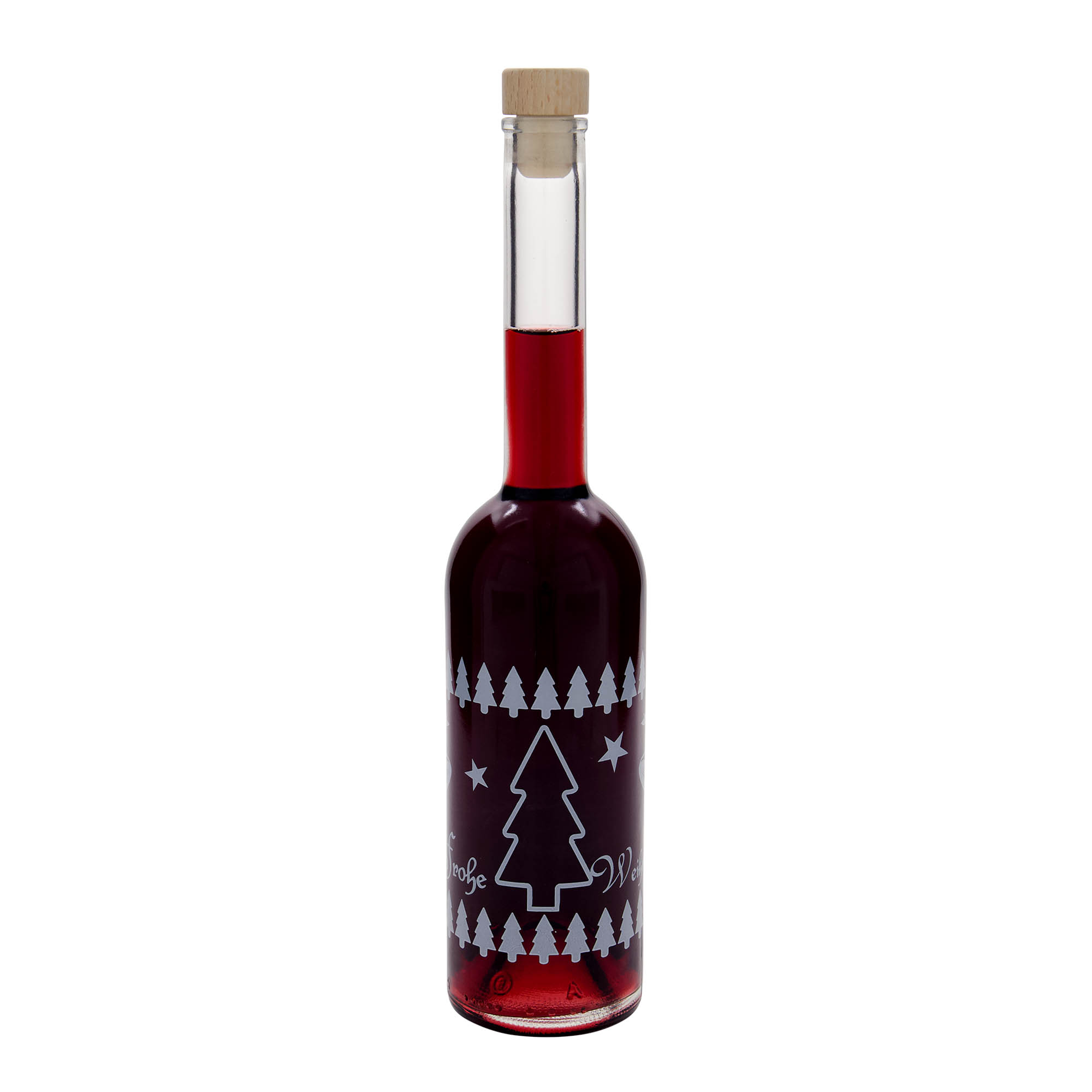 500 ml skleněná lahev „Opera“, motiv: Klasické Vánoce, hrdlo: korek
