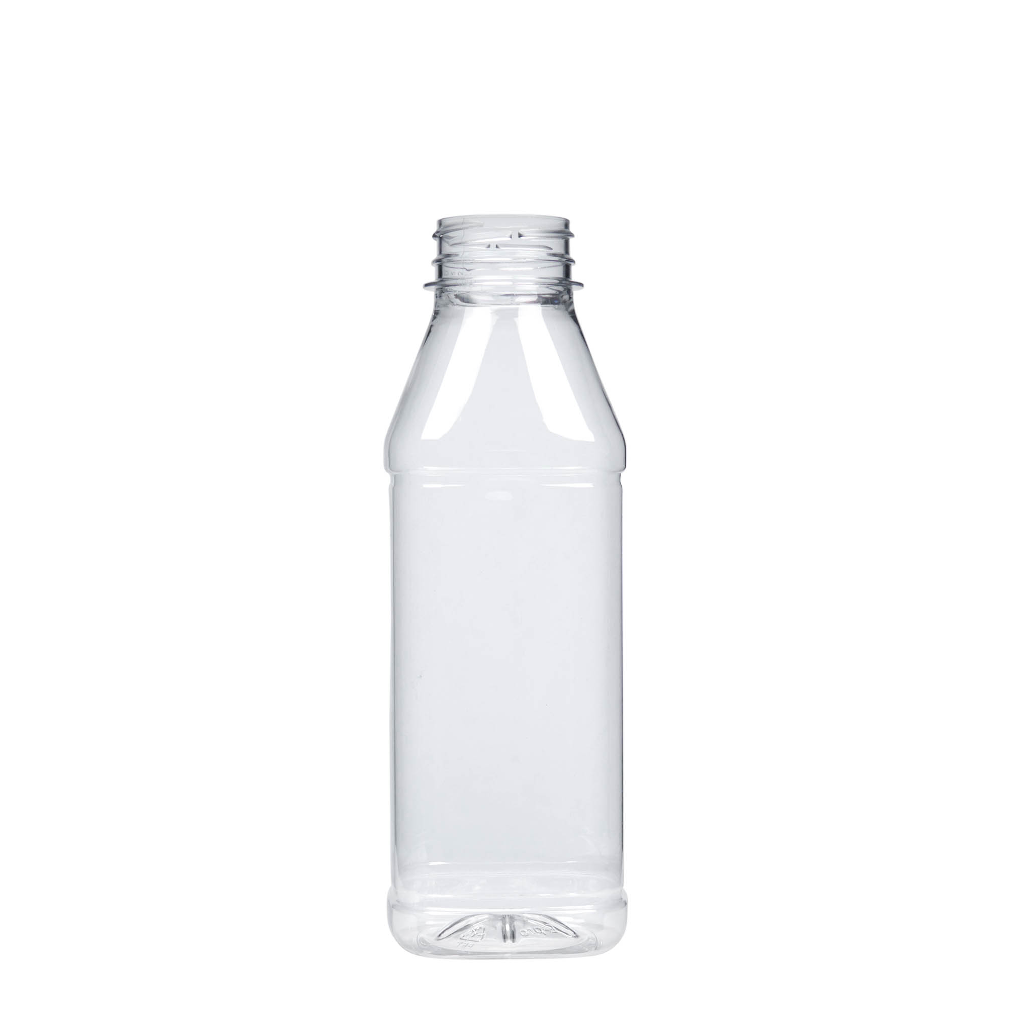 PET lahev 500 ml 'Milk and Juice Carré', čtvercová, plast, ústí: 38 mm