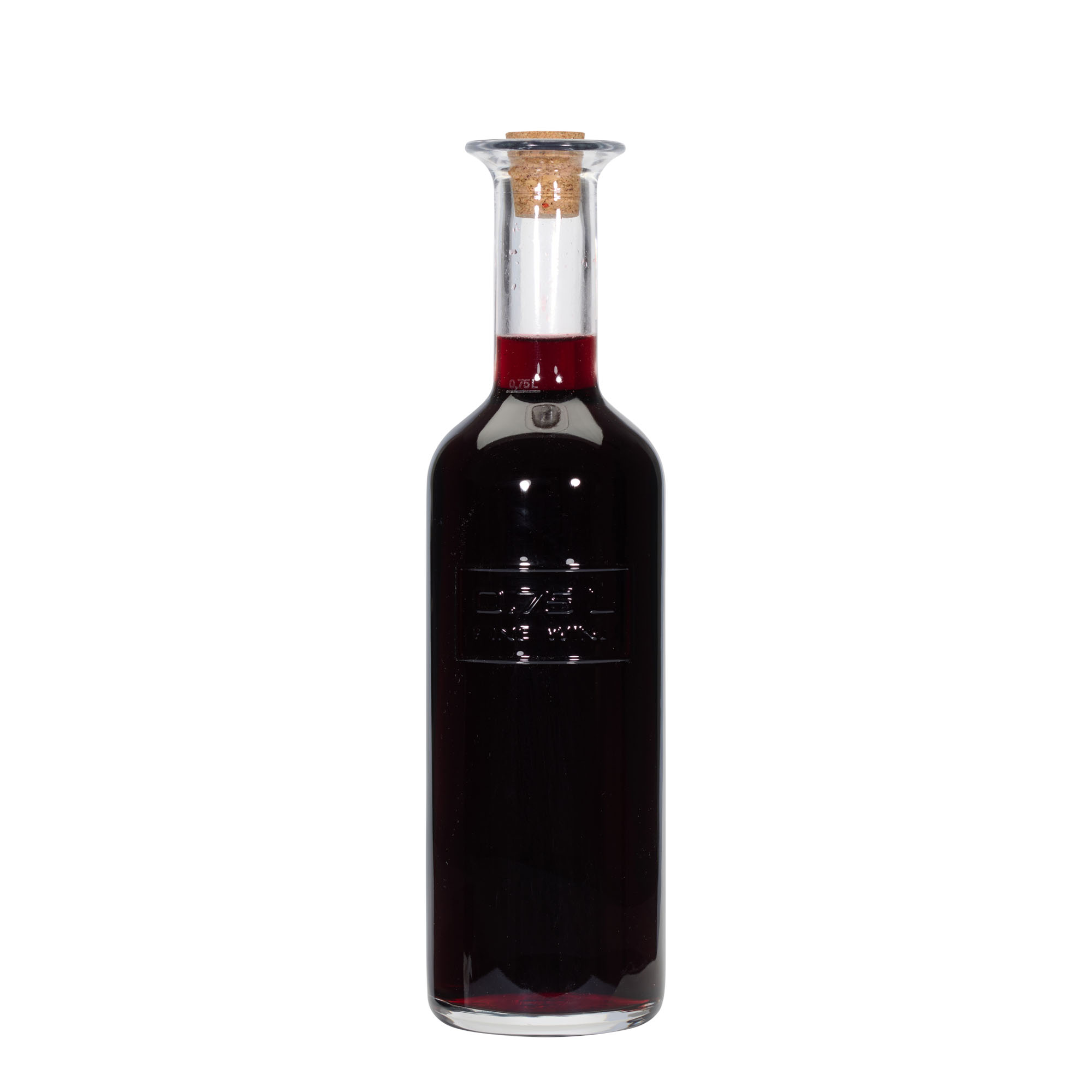 750 ml skleněná láhev 'Optima Fine Wine', hrdlo: korek