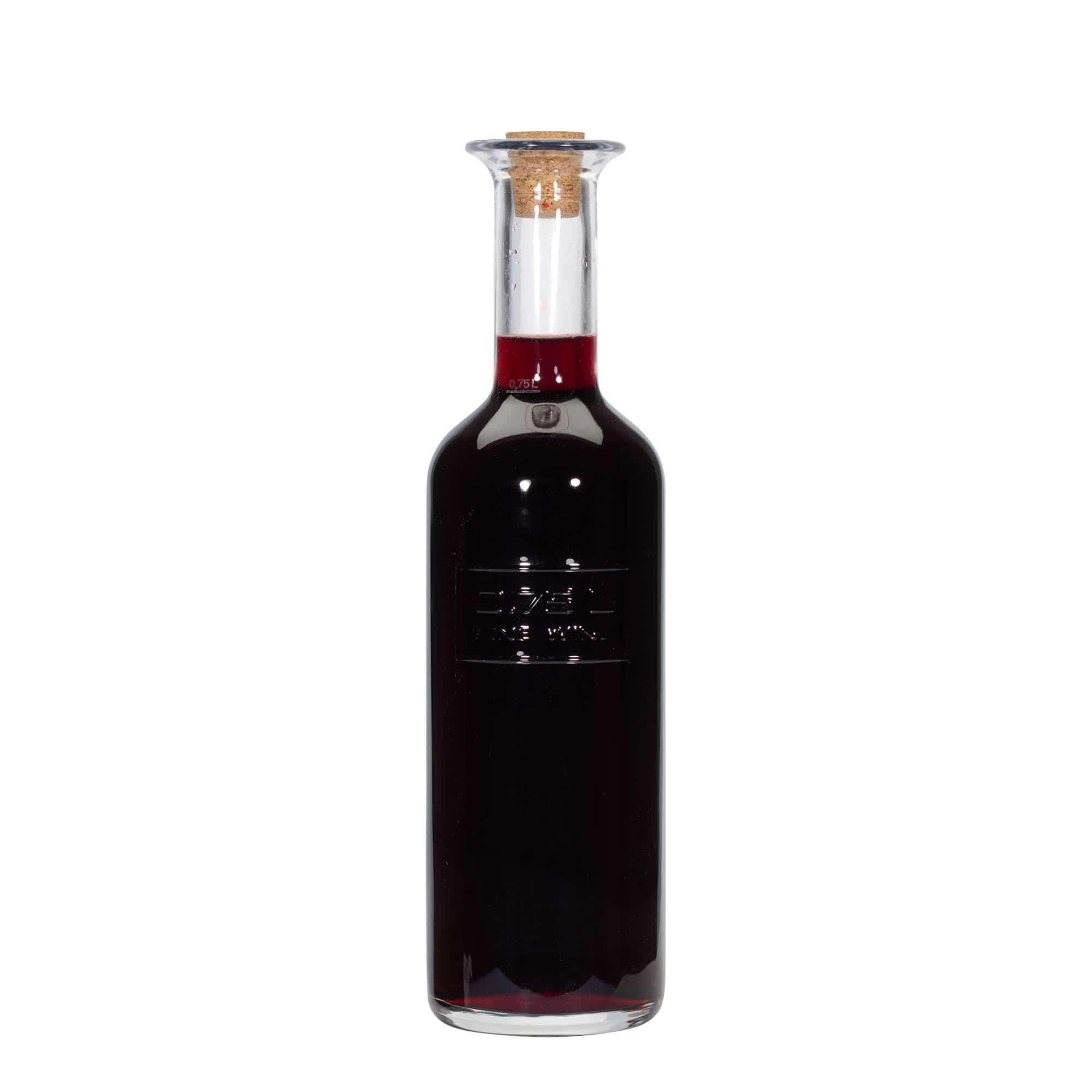 750 ml skleněná láhev 'Optima Fine Wine', hrdlo: korek