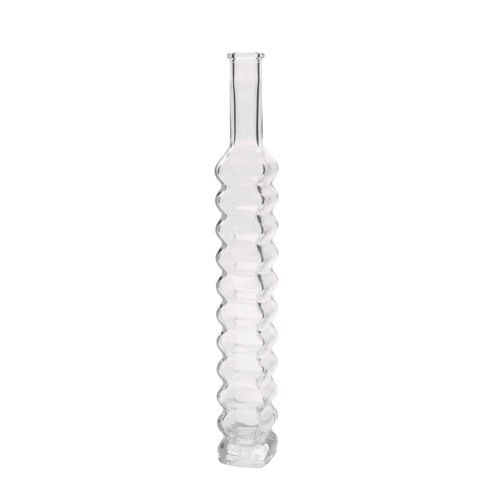 Skleněná lahev 200 ml , 'Řím', čtvercová, uzávěr: korek