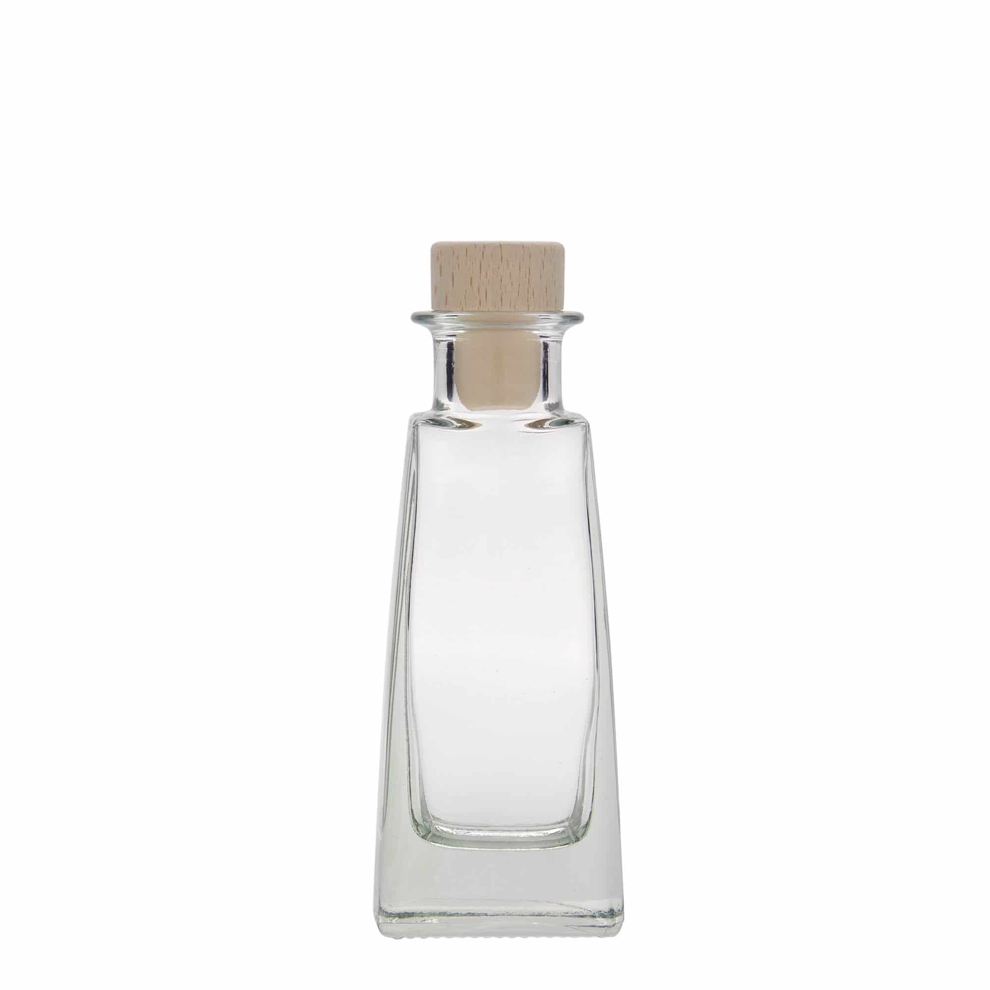 Skleněná lahev 100 ml 'Timmy', hranatá, uzávěr: korek