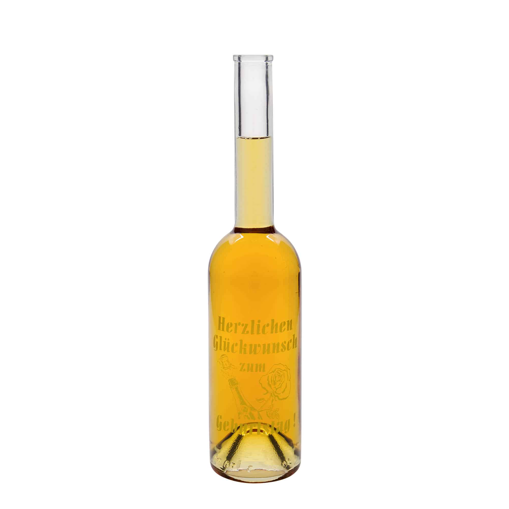 Skleněná lahev 500 ml 'Opera', motiv: Lahev k narozeninám, uzávěr: korek