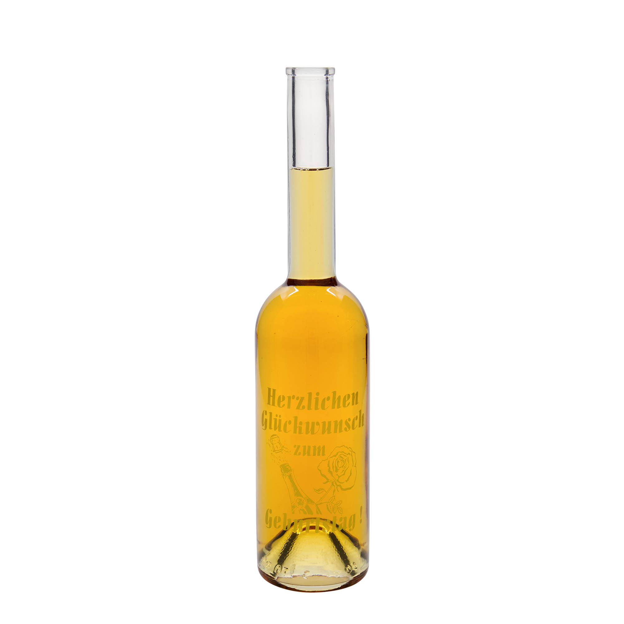 500 ml skleněná láhev 'Opera', motiv: narozeninová láhev, hrdlo: korek 500 ml skleněná láhev 'Opera', motiv: narozeninová láhev, hrdlo: korek