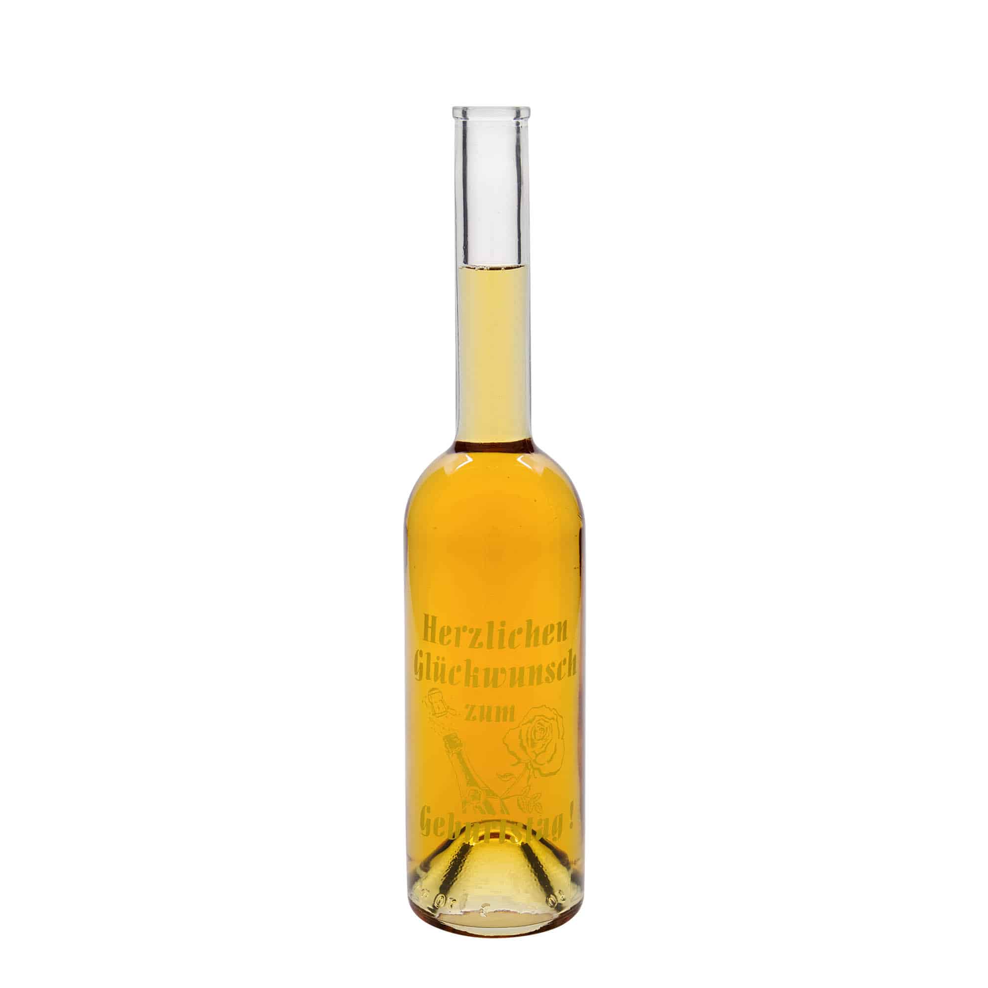 500 ml skleněná láhev „Opera“, motiv: narozeninová láhev, hrdlo: korek