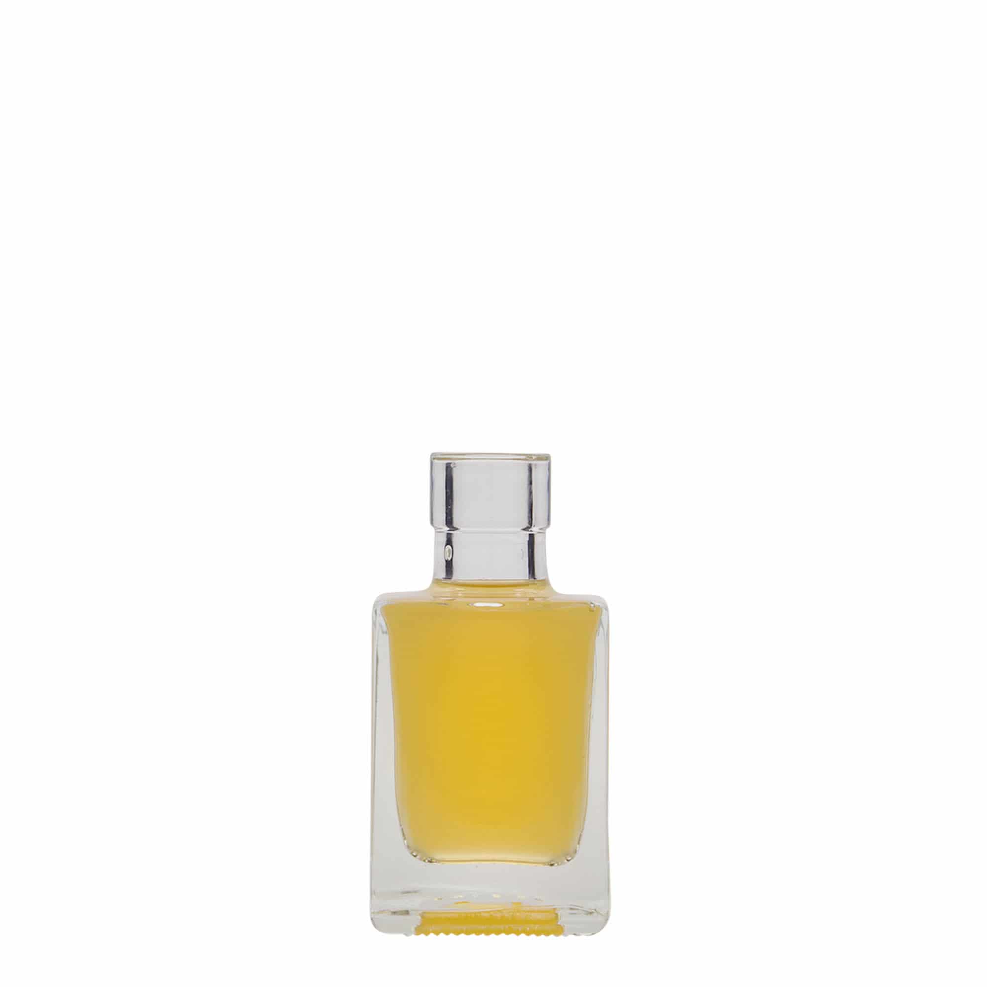 50 ml skleněná lahvička 'Cube', čtvercová, hrdlo: korek