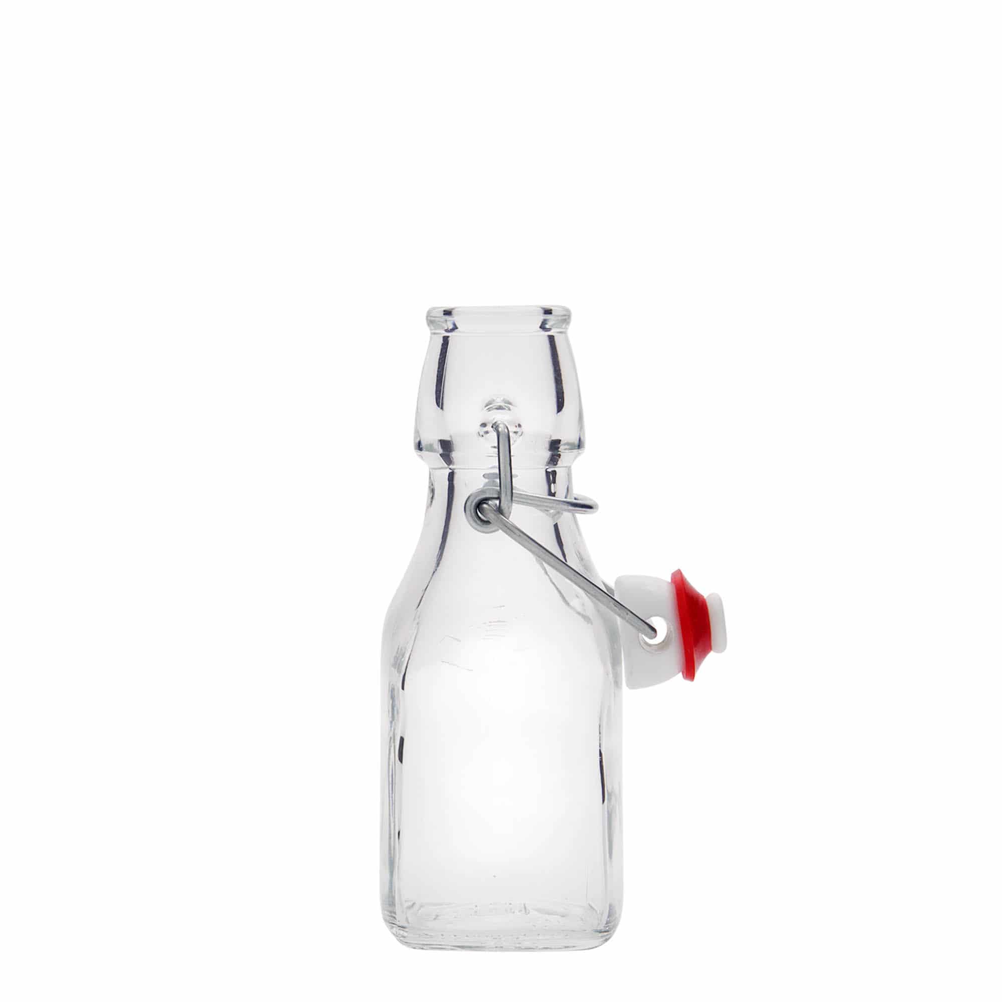 Skleněná lahev 125 ml 'Swing', čtvercová, uzávěr: třmenový uzávěr