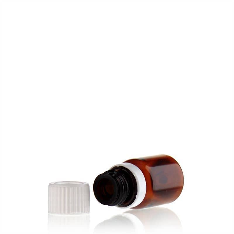 Lékovka PET 10 ml 'Easy Living', hnědá, plast, ústí: DIN 18