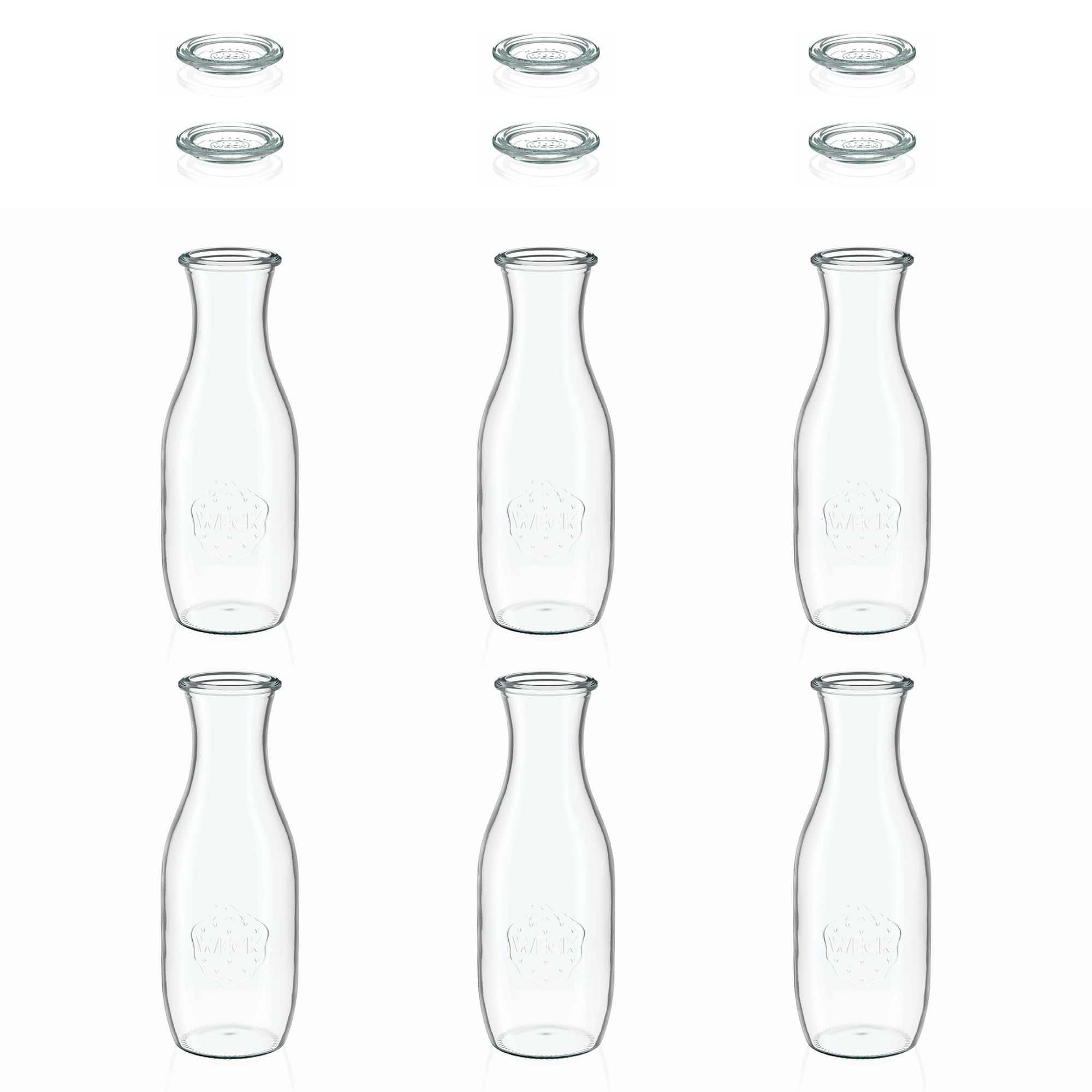 6x 1000 ml WECK lahvička na šťávu se skleněným víčkem RR 60