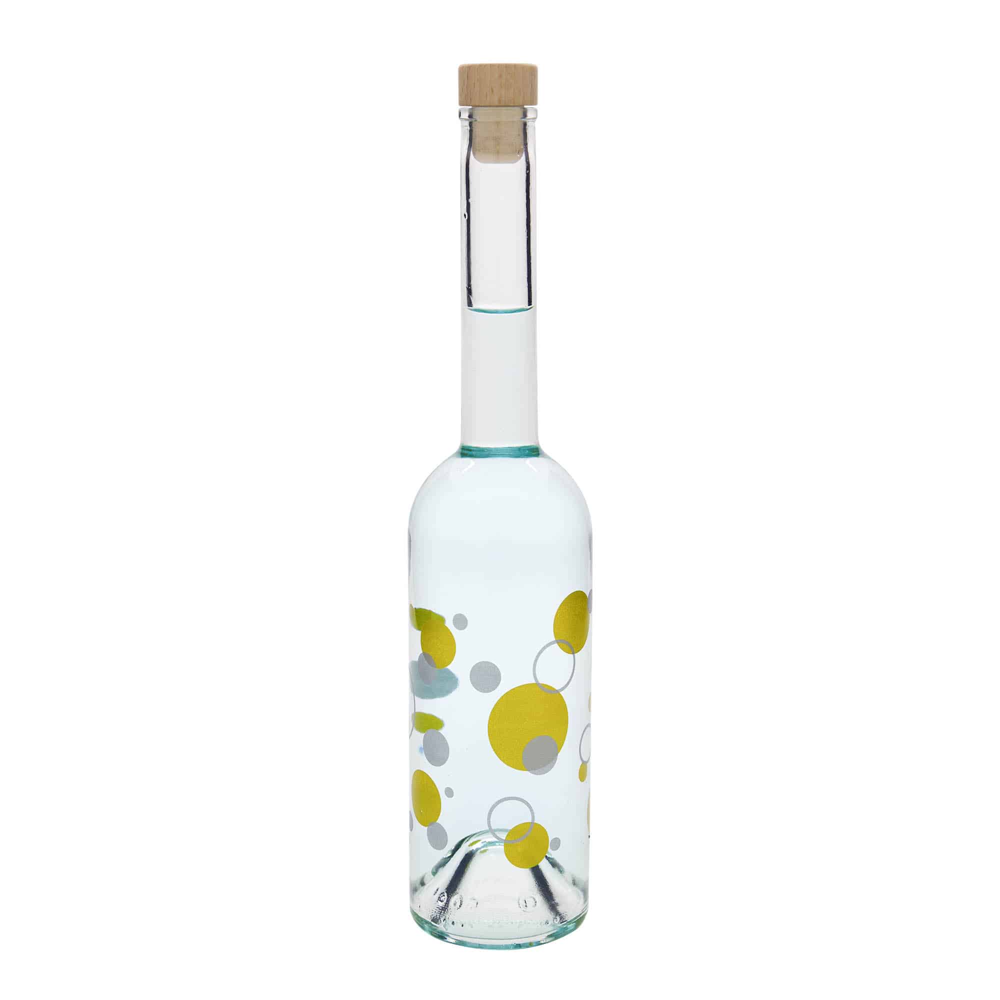 500 ml skleněná láhev 'Opera', motiv: puntíky, hrdlo: korek