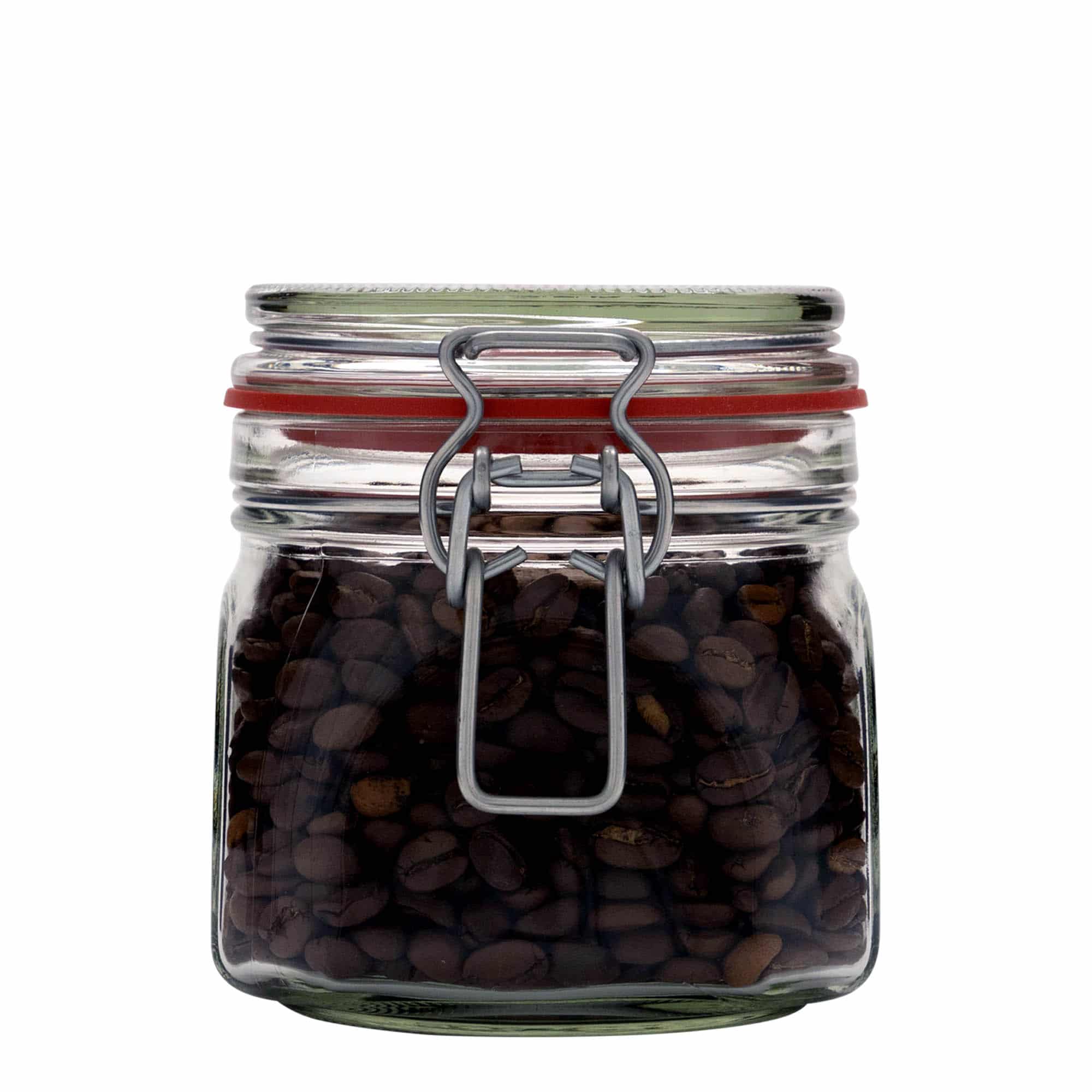 Sklenice s drátěným uzávěrem 630 ml, čtvercová, uzávěr: drátěný uzávěr