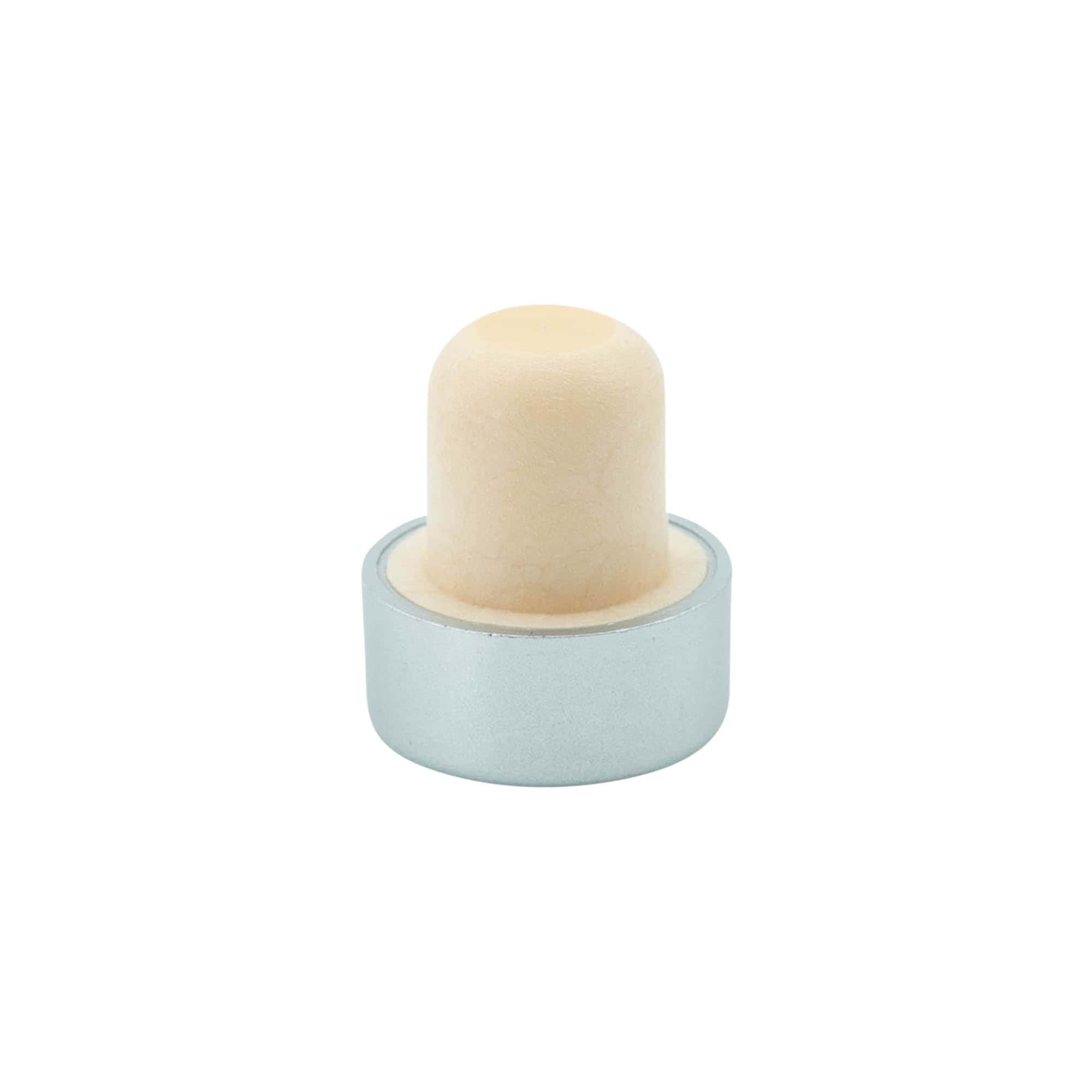 Rukojeť korku 19 mm, plast, stříbrná, pro hrdlo: korek