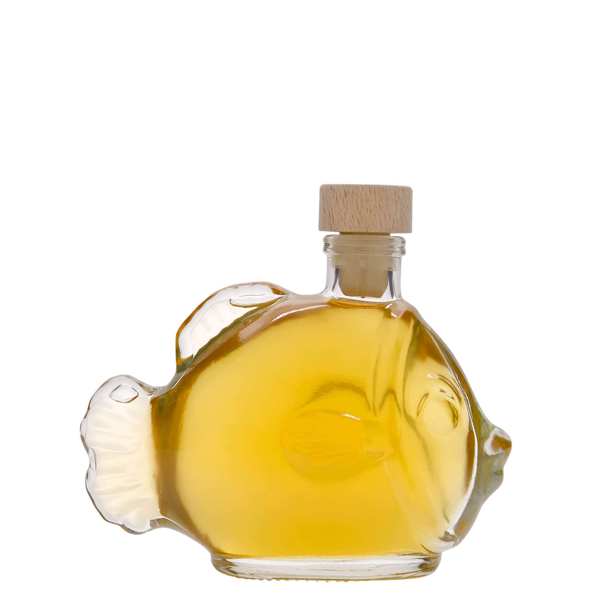 Skleněná lahev 200 ml 'Ryba', uzávěr: korek