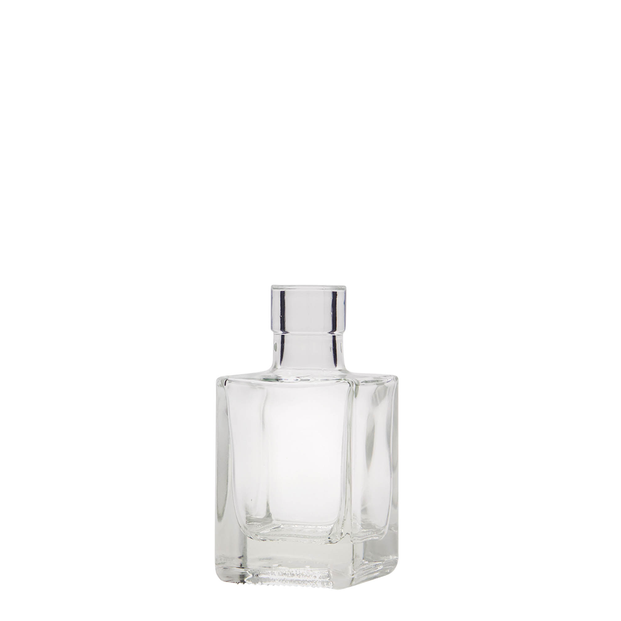 50 ml skleněná lahvička 'Cube', čtvercová, hrdlo: korek