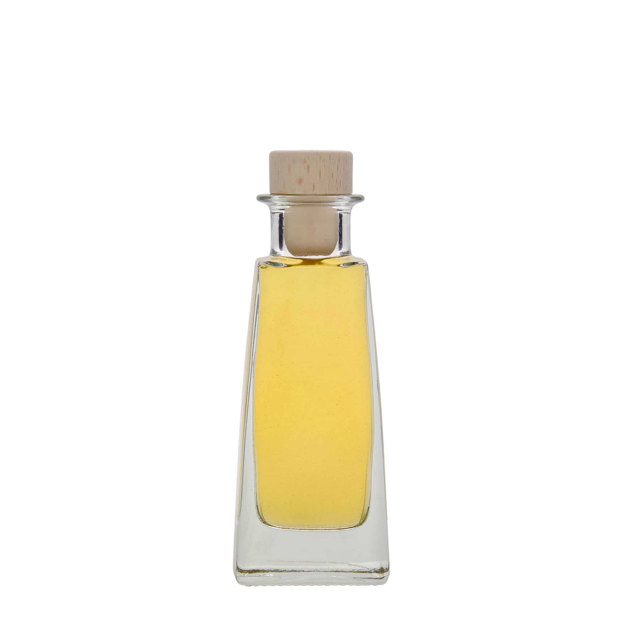 Skleněná lahev 100 ml 'Timmy', hranatá, uzávěr: korek
