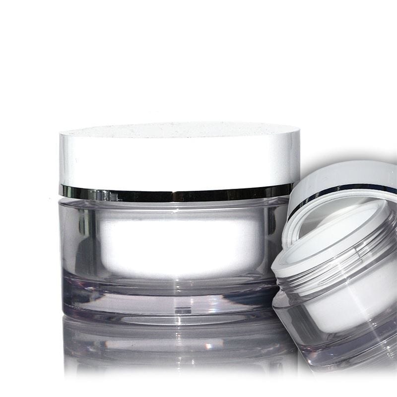 30 ml kelímek, SAN-plast, bílý, hrdlo: šroubovací uzávěr