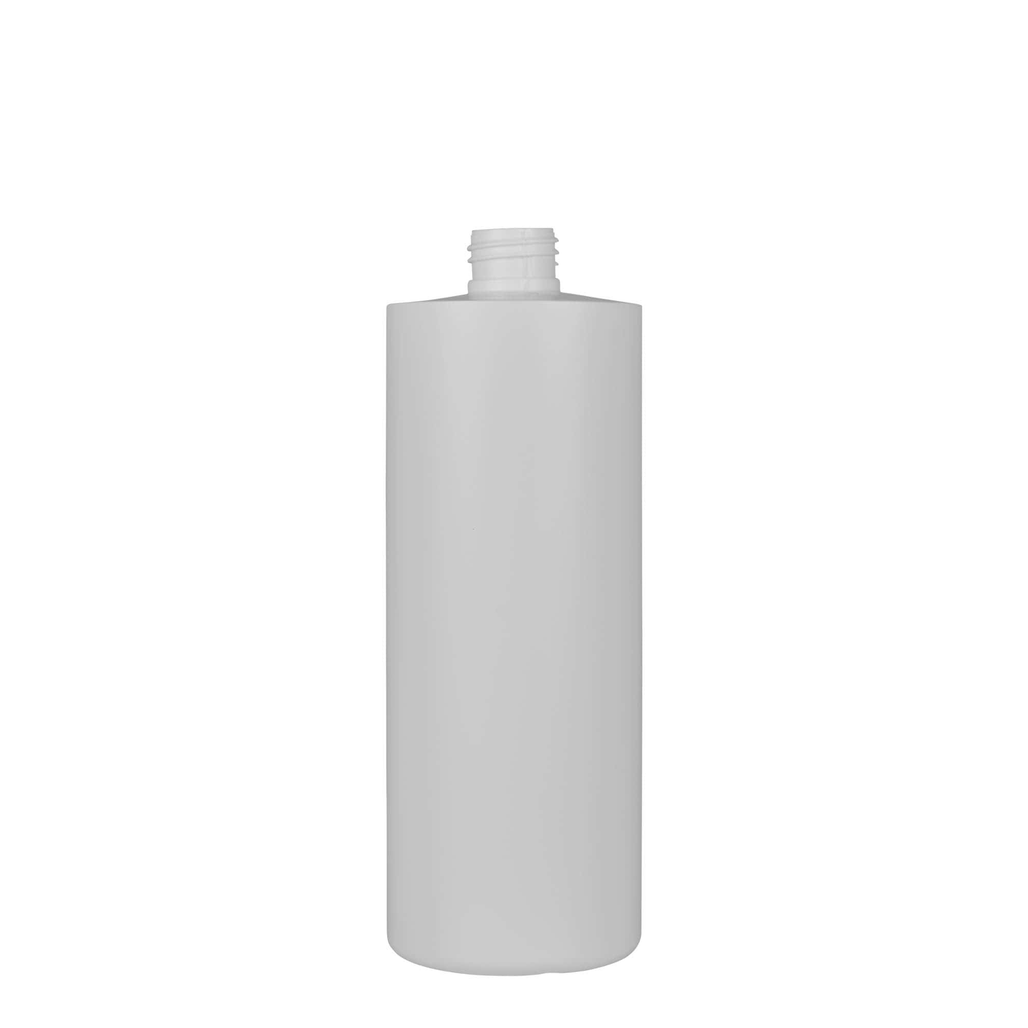 500 ml plastová láhev „Pipe“, zelený HDPE, bílá, hrdlo: 24/410