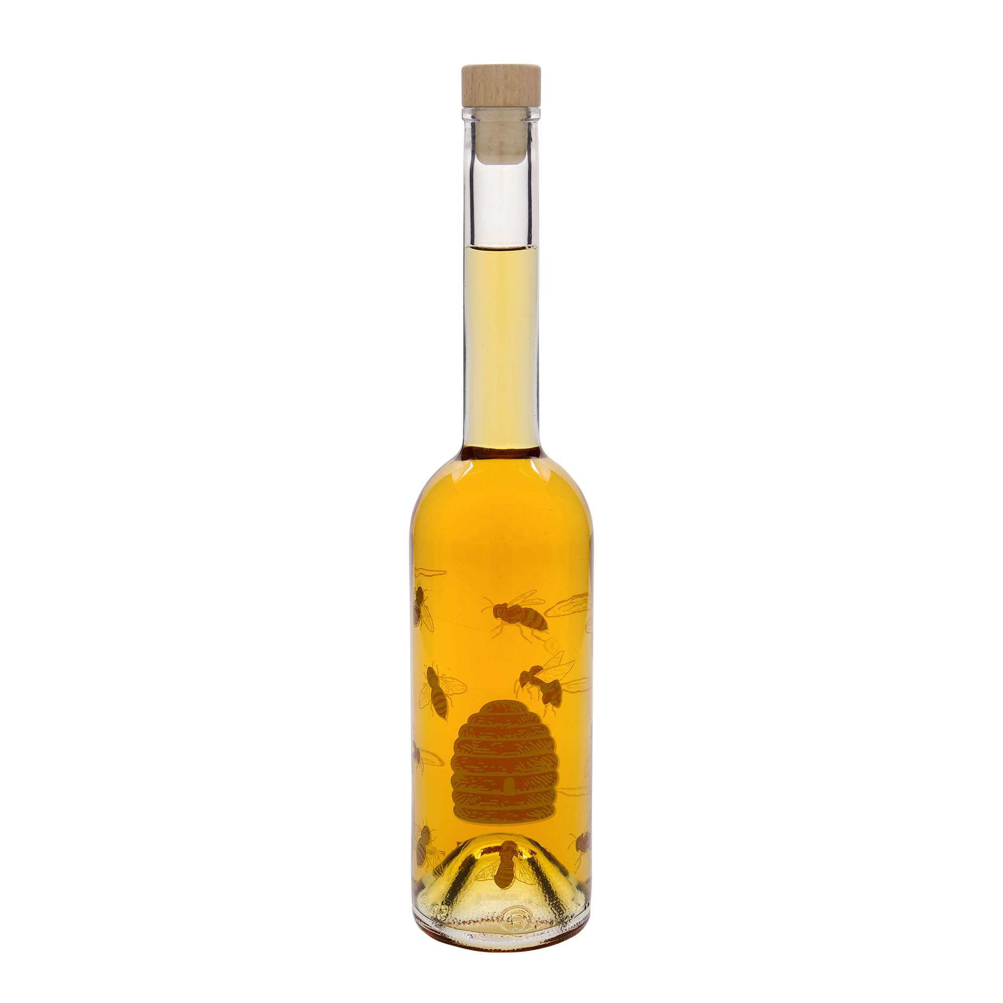 500 ml skleněná láhev 'Opera', motiv: včely, hrdlo: korek