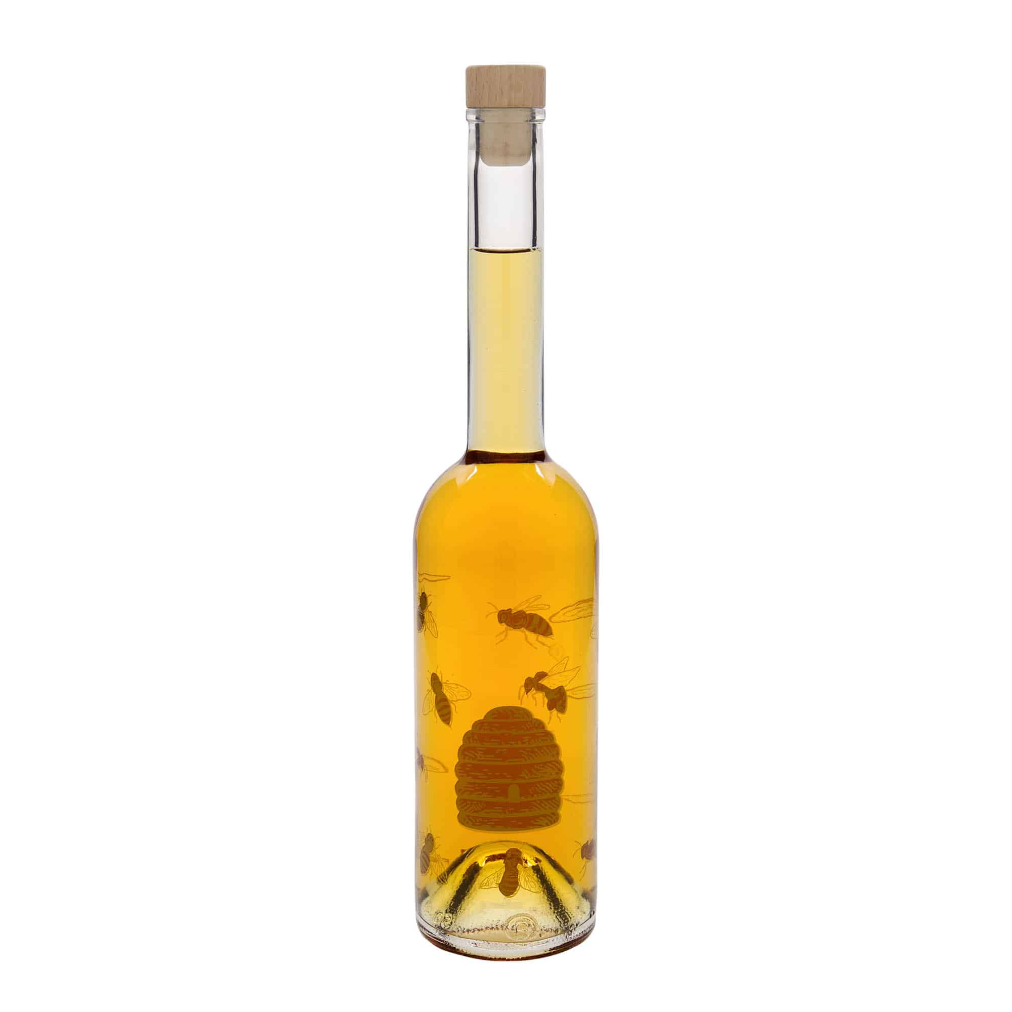 500 ml skleněná láhev „Opera“, motiv: včely, hrdlo: korek