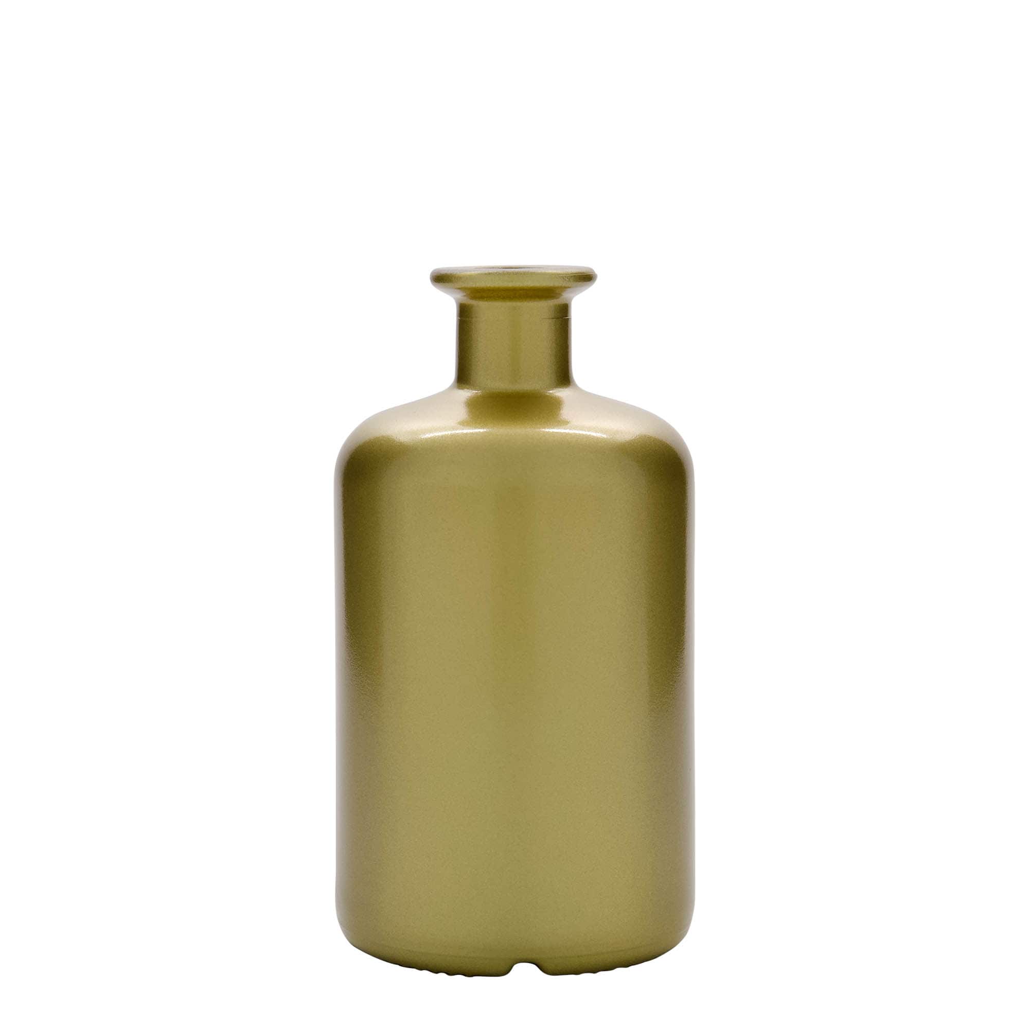 500 ml lékárenská skleněná láhev, zlatá, hrdlo: korek