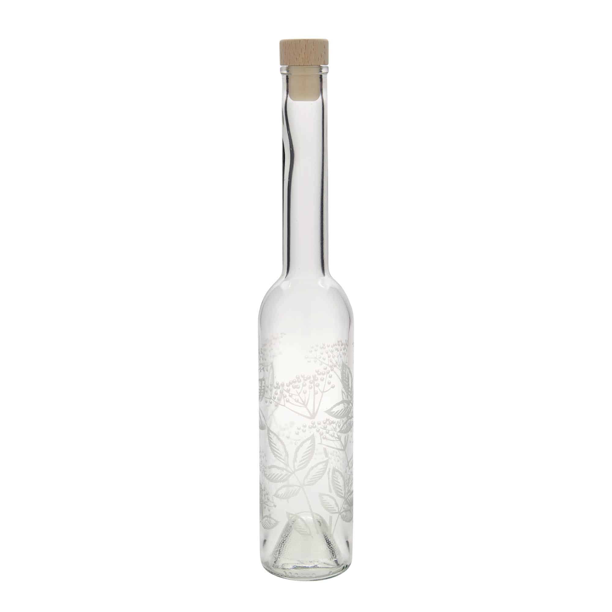 Skleněná lahev 350 ml 'Opera', motiv: Bez, uzávěr: korek