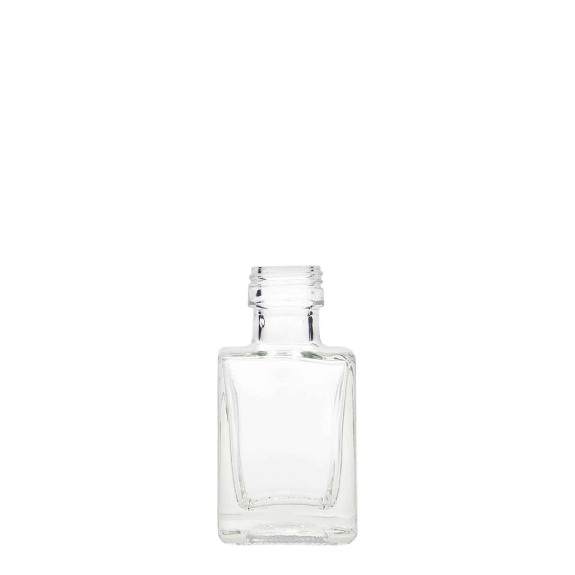 50 ml skleněná lahvička 'Cube', čtvercová, hrdlo: PP 24