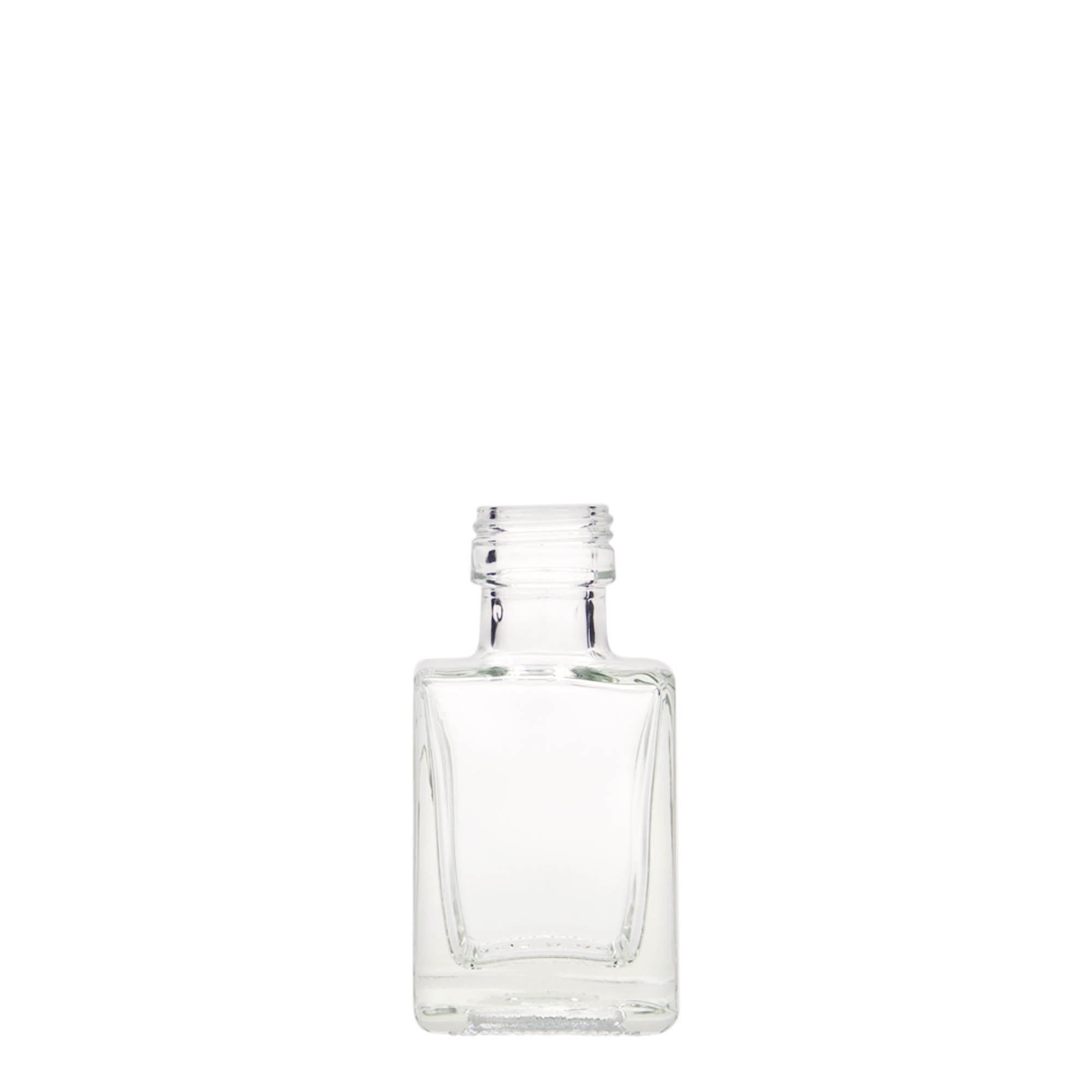 50 ml skleněná lahvička „Cube“, čtvercová, hrdlo: PP 24