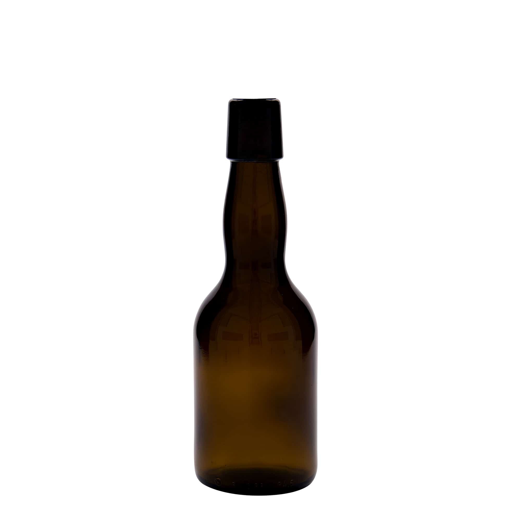 Pivní lahev 330 ml zkrácené hrdlo, sklo, hnědá, ústí: třmenový uzávěr
