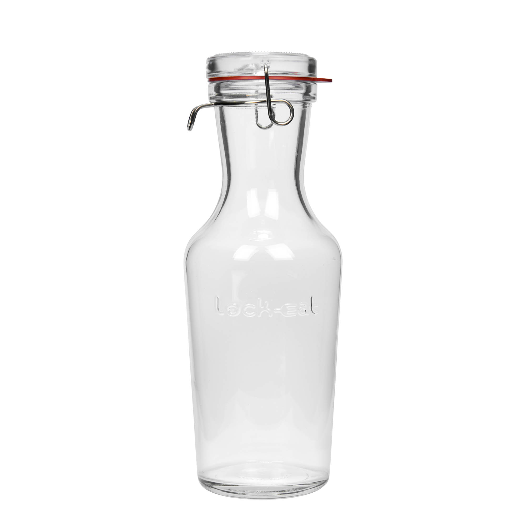 1.000 ml skleněná karafa „Lock-Eat“, hrdlo: uzávěr s drátěnou sponou