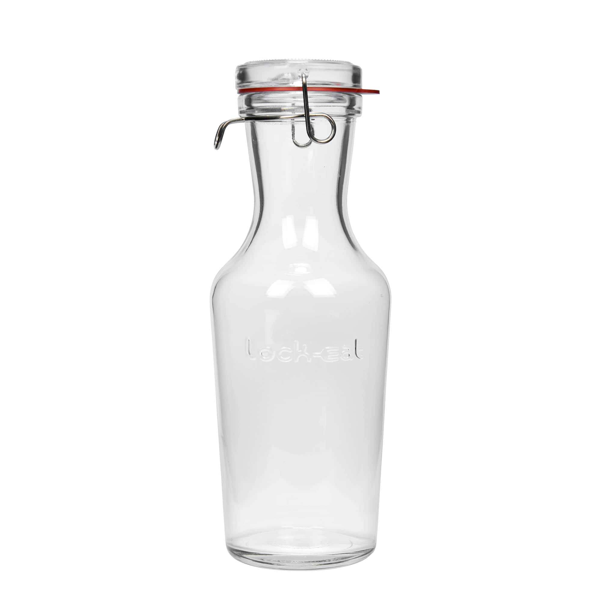 1.000 ml skleněná karafa „Lock-Eat“, hrdlo: uzávěr s drátěnou sponou