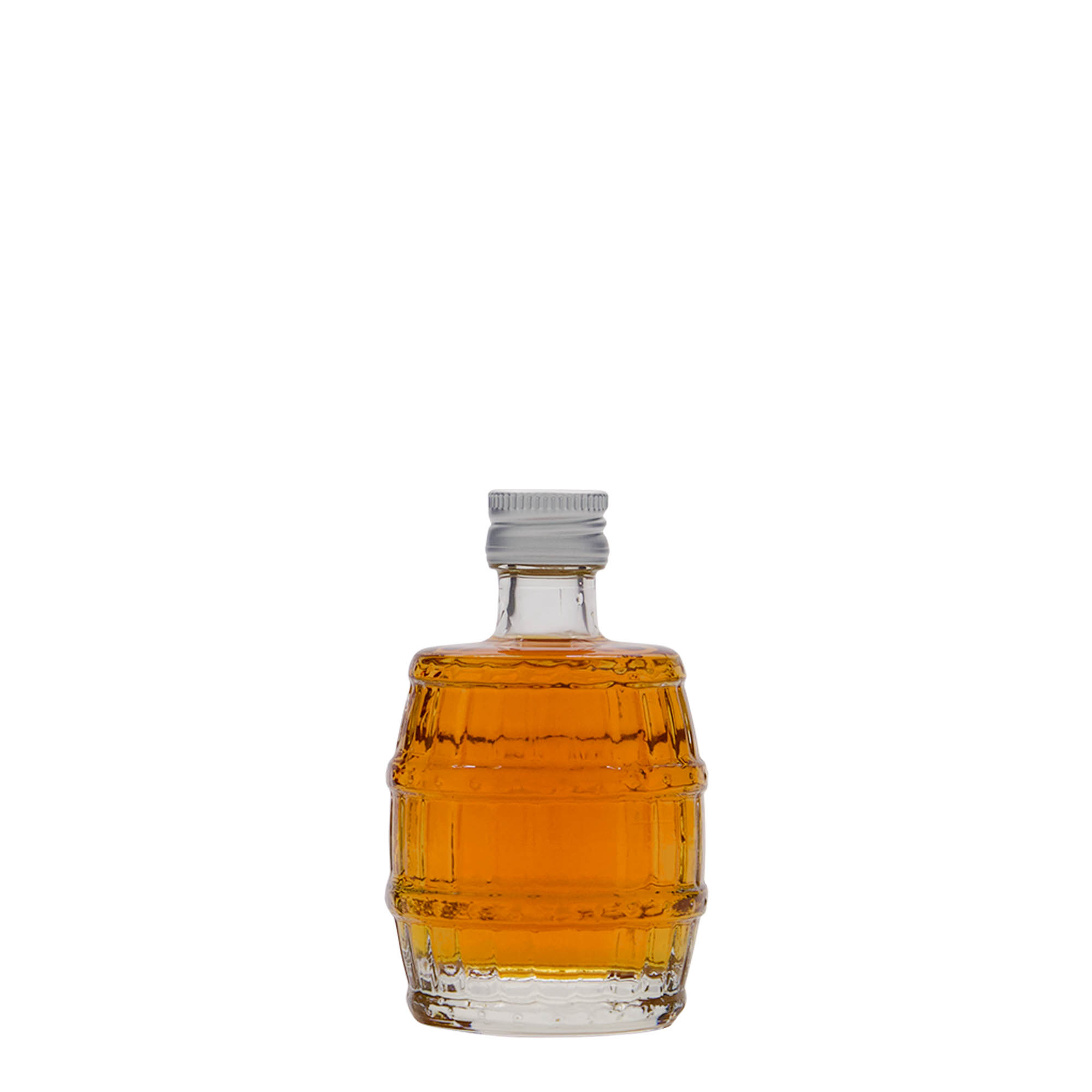 50 ml skleněná lahvička „sud“, hrdlo: PP 18 50 ml skleněná lahvička „sud“, hrdlo: PP 18
