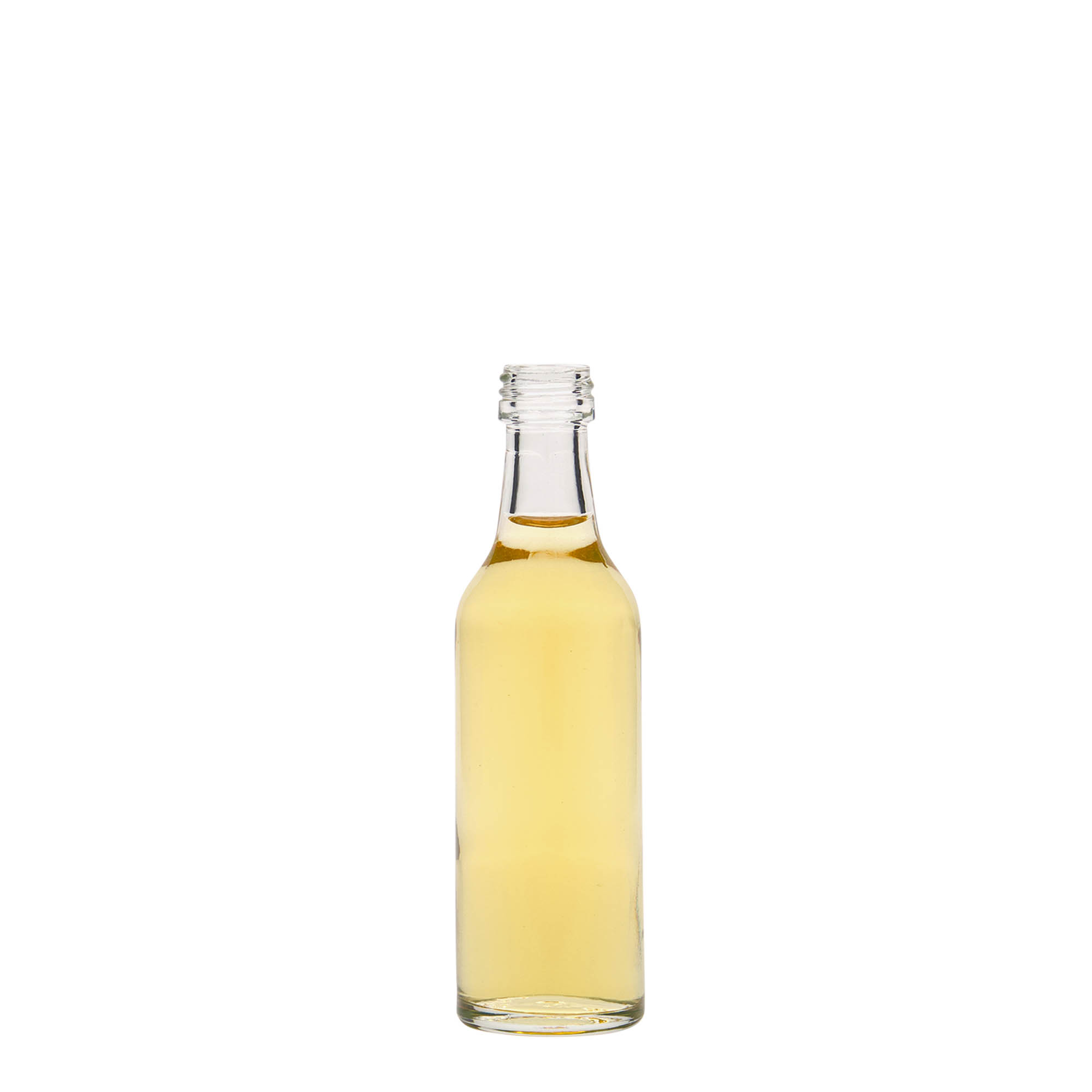 50 ml skleněná láhev s přímým hrdlem, hrdlo: PP 18