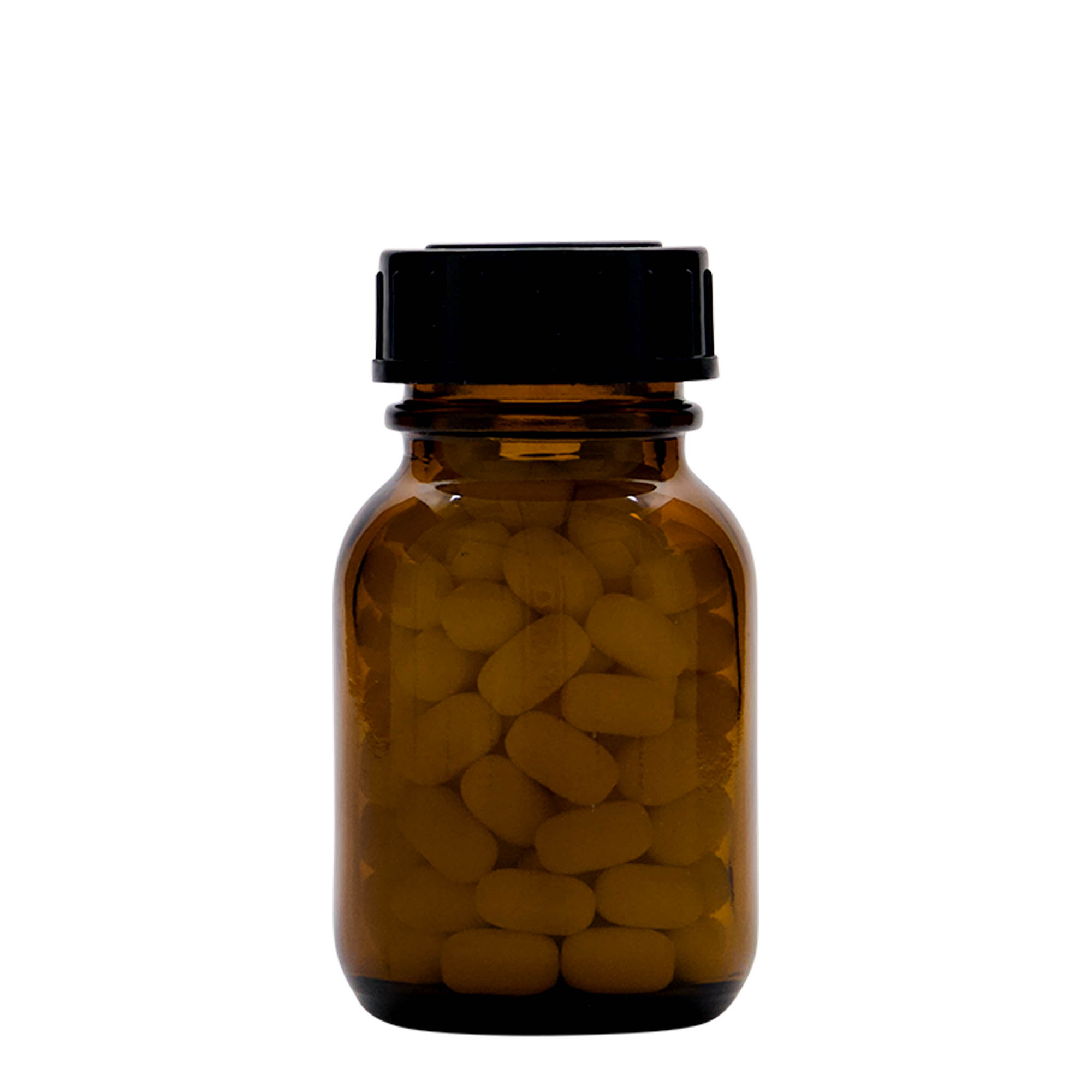 50 ml širokohrdlá sklenice, hnědá, hrdlo: DIN 32