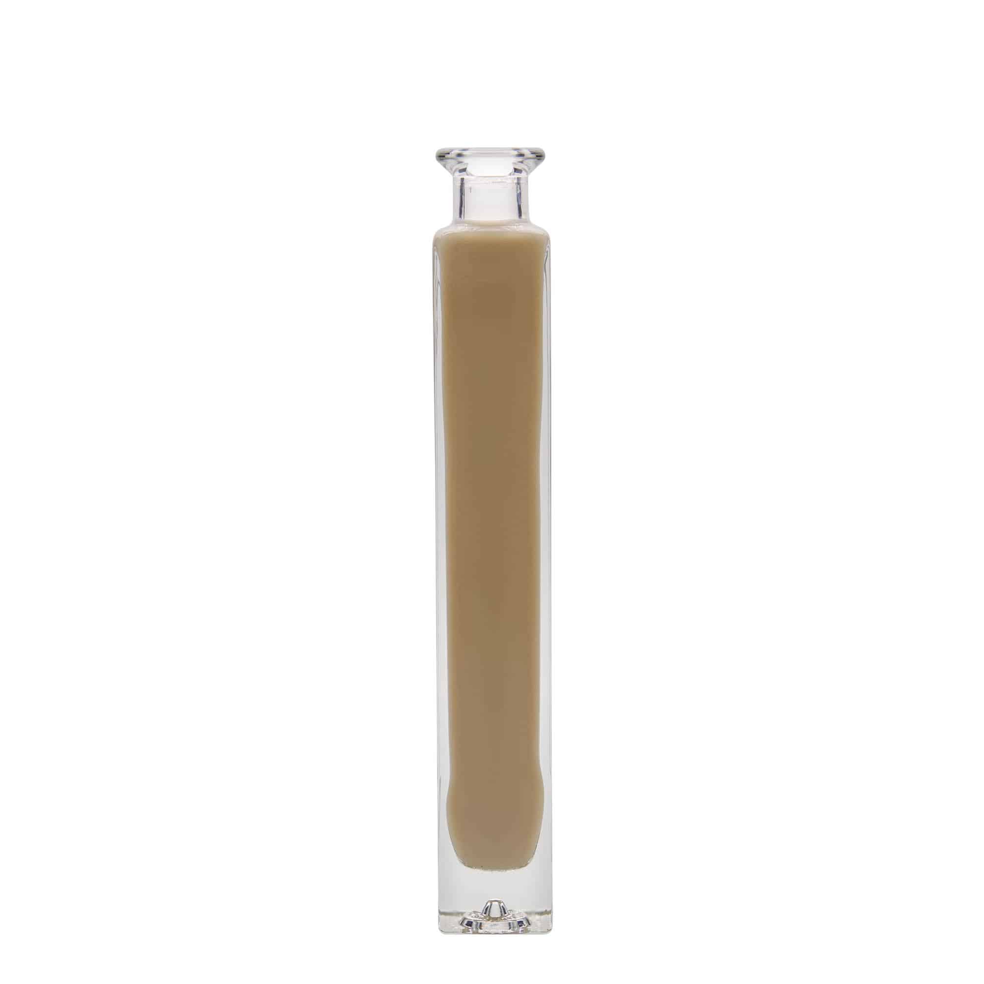 200 ml skleněná láhev 'Tommy', čtvercová, hrdlo: korek