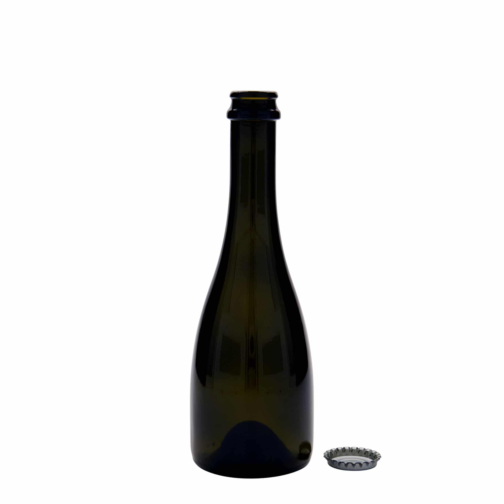 330 ml pivní / sektová láhev 'Tosca', sklo, antik zelená, hrdlo: korunkový uzávěr
