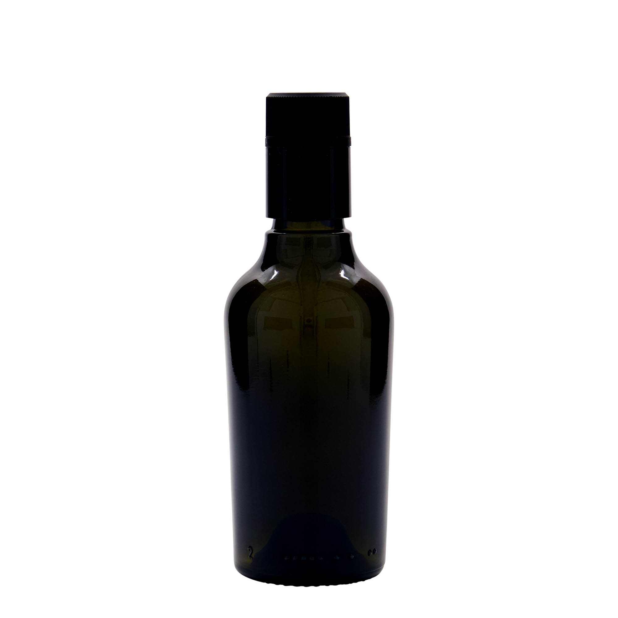 250 ml láhev na ocet/olej 'Oleum', sklo, antik zelená, hrdlo: DOP