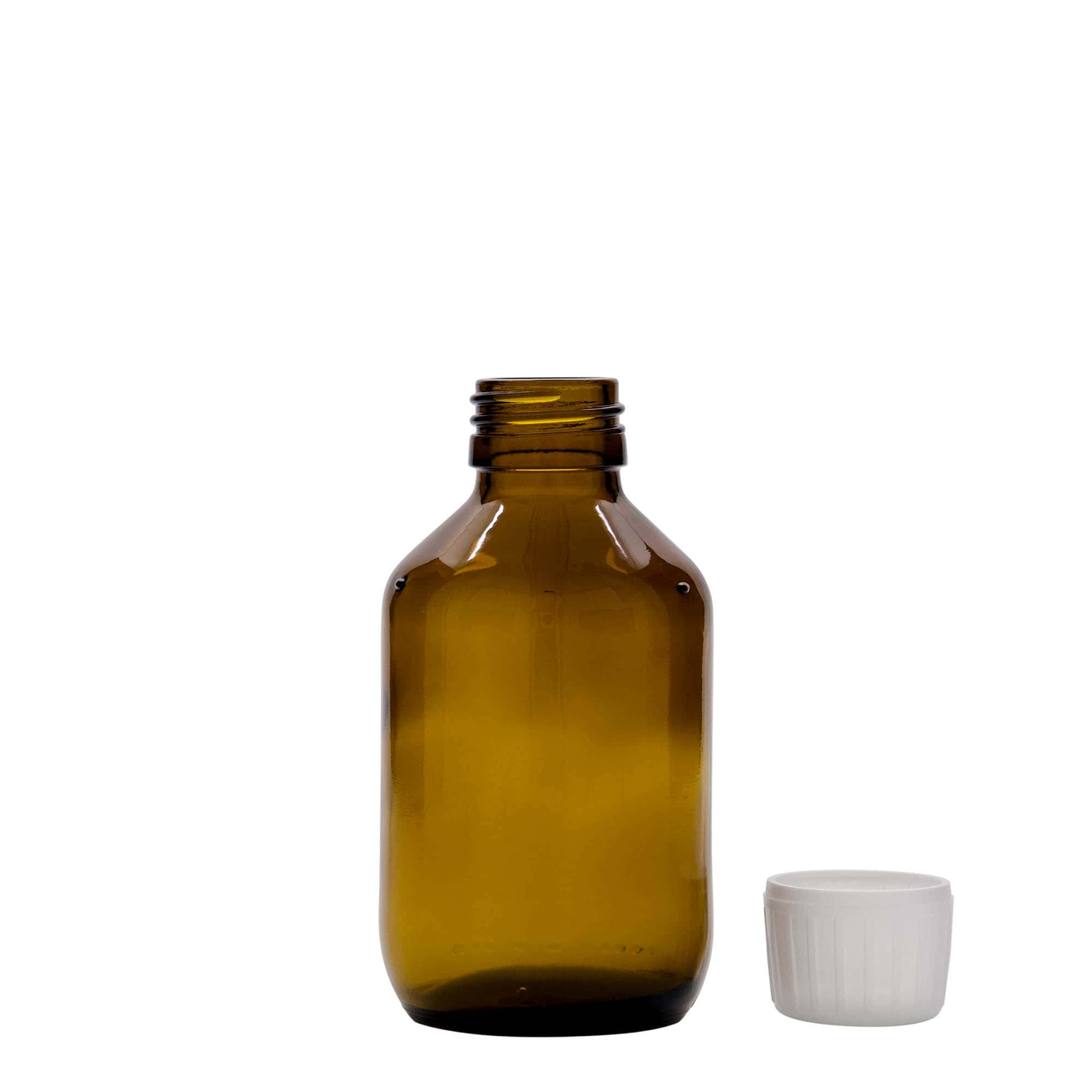 150 ml lékovka, hnědá, sklo, hrdlo: PP 28
