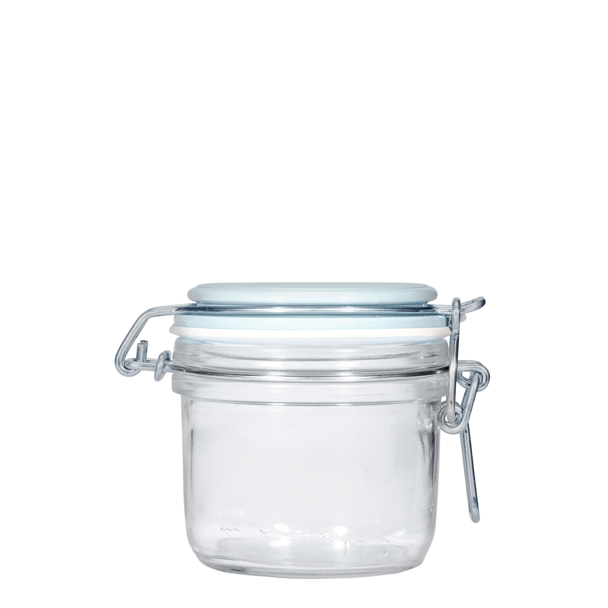 Sklenice s drátěným uzávěrem 200 ml 'Fido', modrá, uzávěr: drátěný uzávěr Sklenice s drátěným uzávěrem 200 ml 'Fido', modrá, uzávěr: drátěný uzávěr