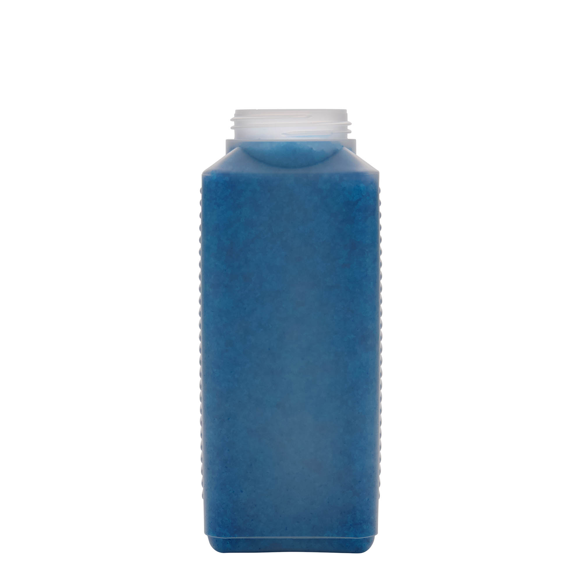 1.000 ml širokohrdlá láhev, obdélníková, HDPE plast, přírodní, hrdlo: DIN 60 EPE
