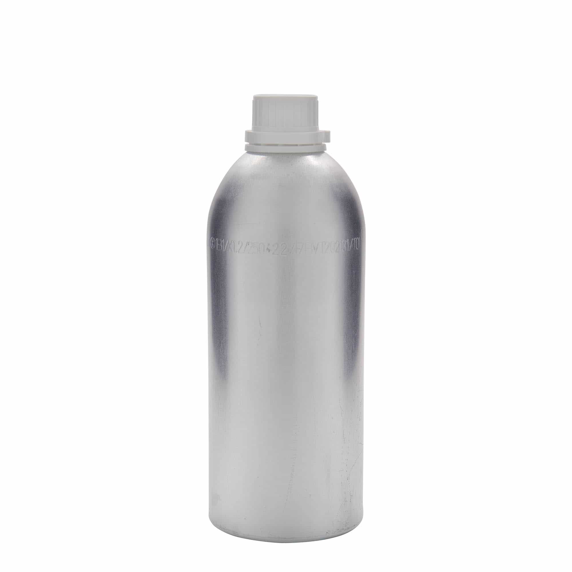 Hliníková lahev 1100 ml, kov, stříbrná, ústí: DIN 32